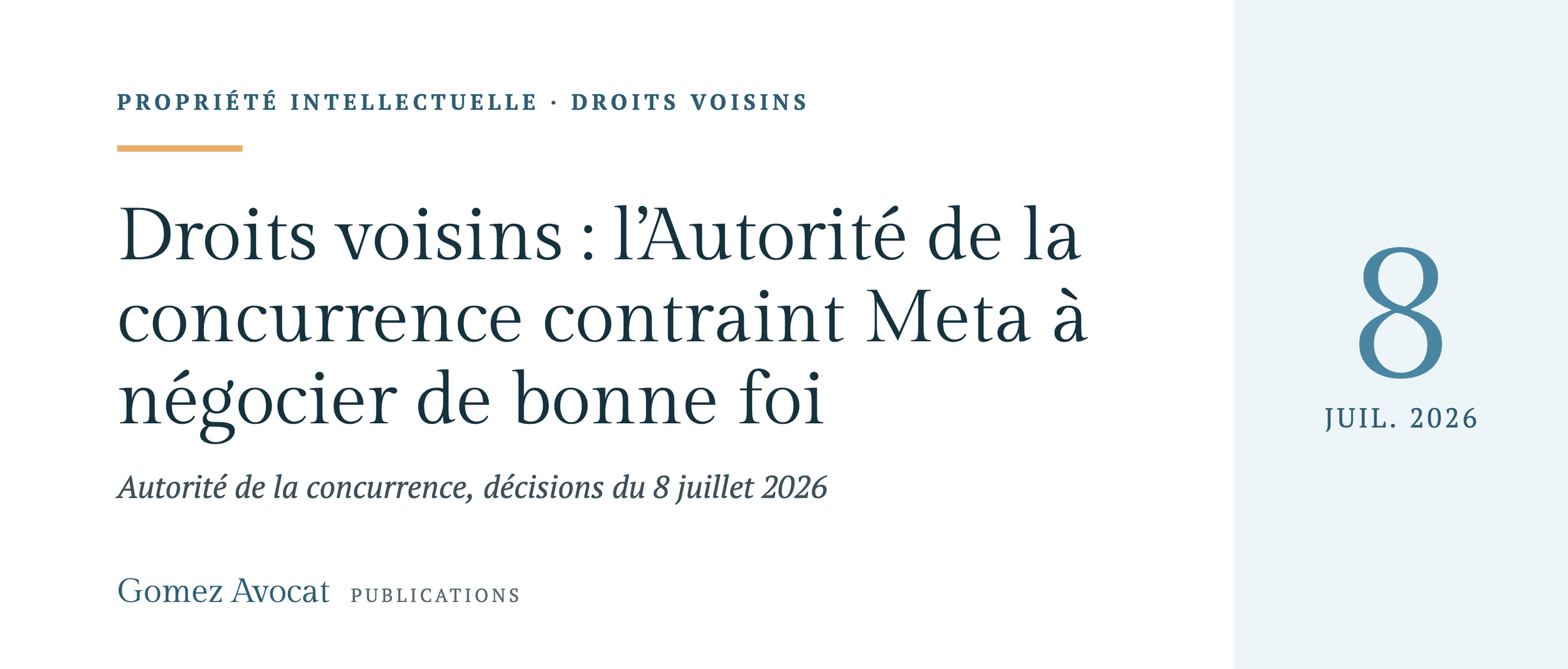 Droits voisins : l’Autorité de la concurrence contraint Meta à négocier de bonne foi avec les éditeurs et agences de presse