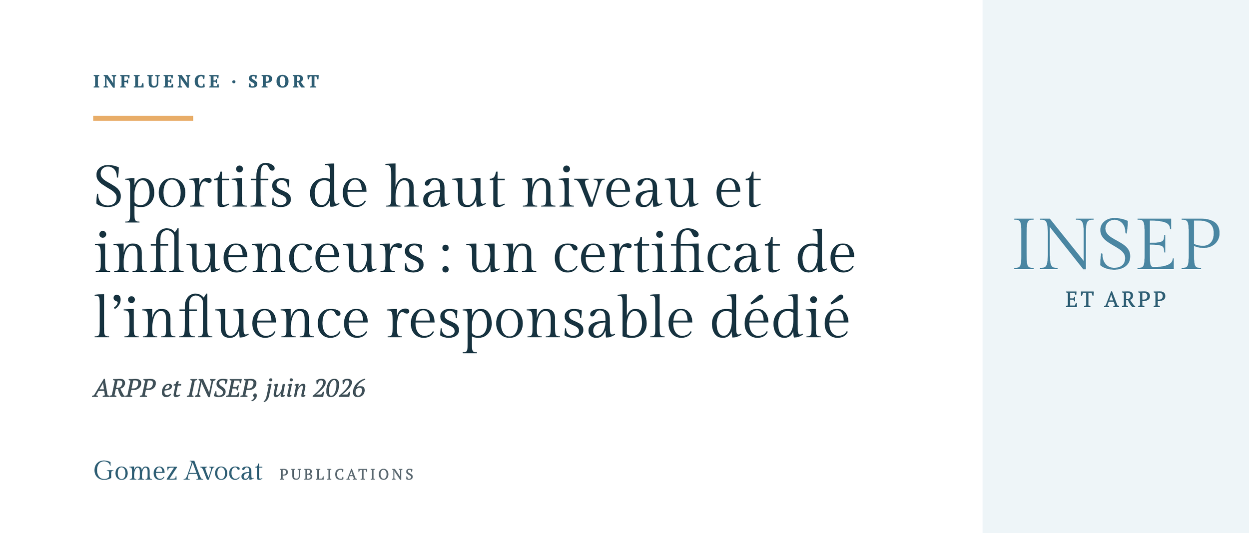 Sportifs de haut niveau et influenceurs : l’ARPP et l’INSEP lancent un nouveau certificat de l’influence commerciale responsable dédié aux sportifs