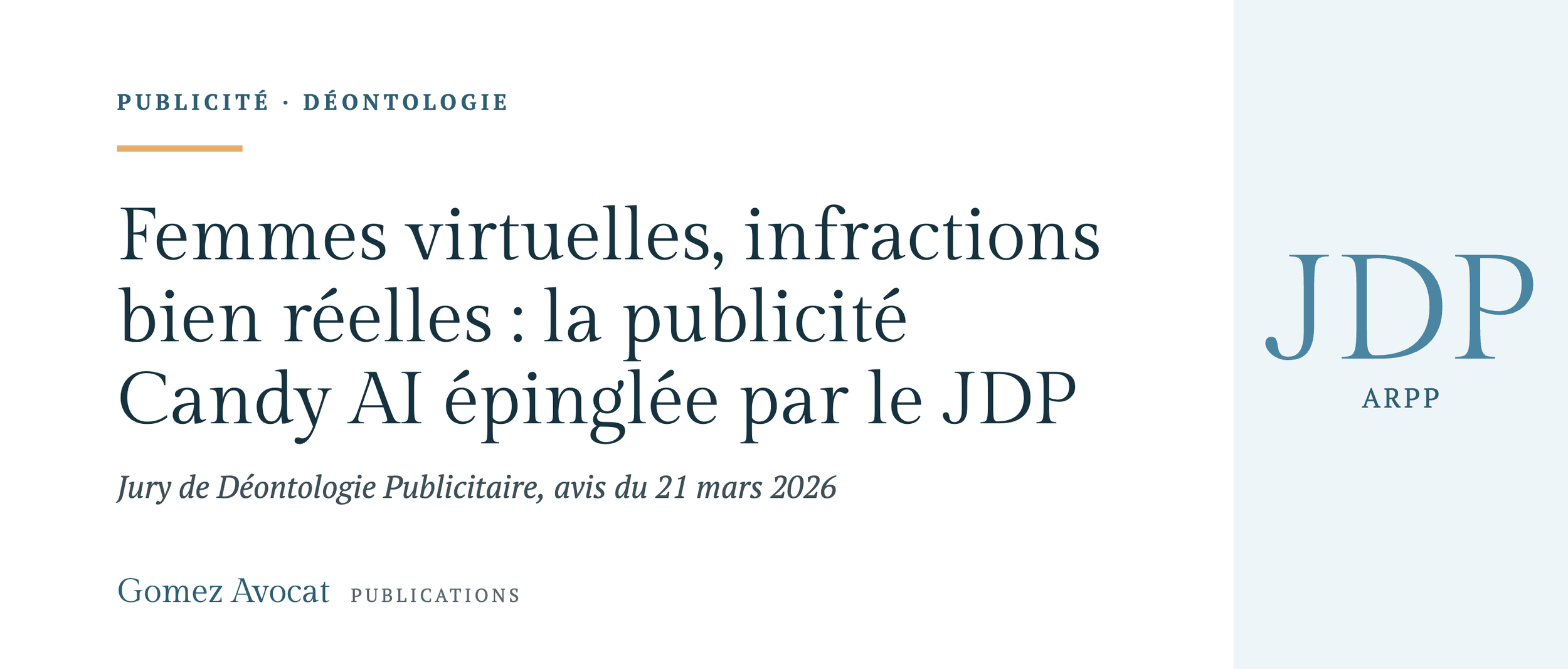 Femmes virtuelles, infractions bien réelles : la publicité Candy AI épinglée par le JDP