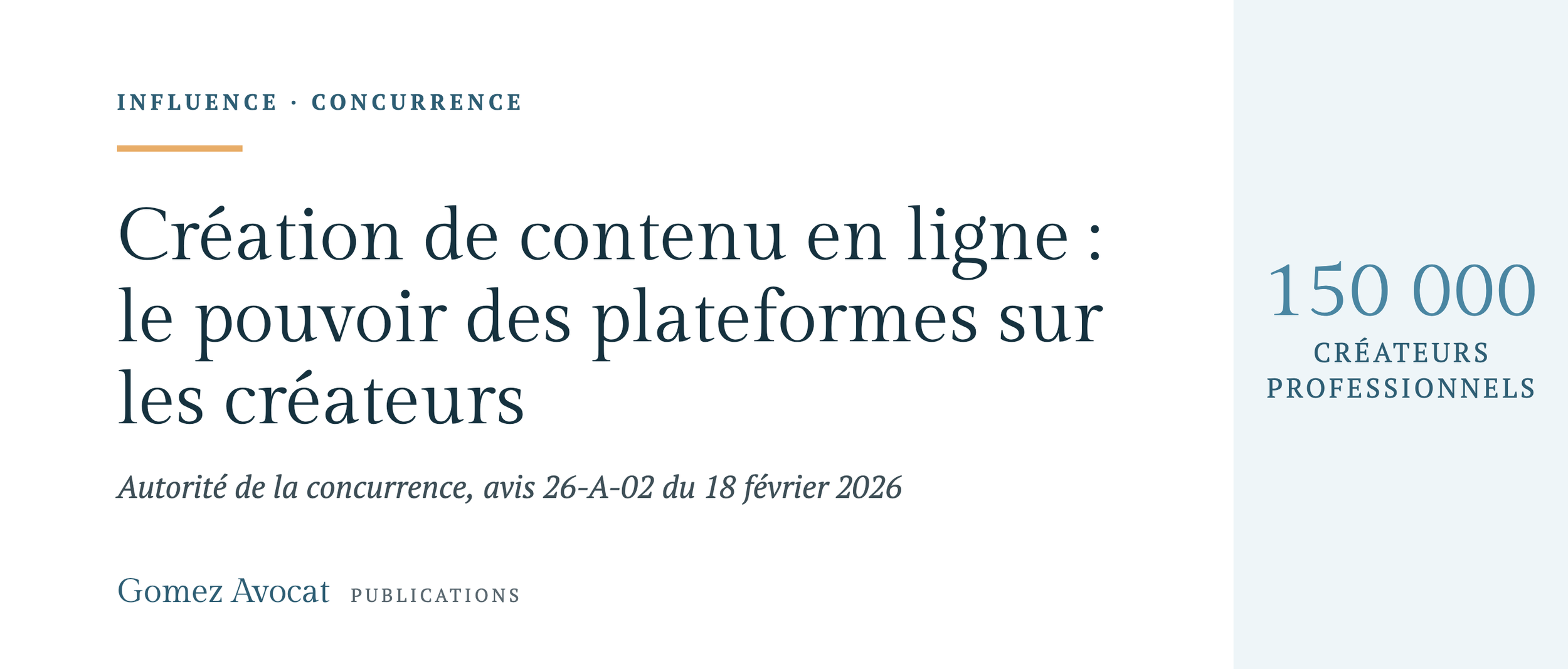 Création de contenu en ligne : l’Avis de l’Autorité met en lumière le pouvoir des plateformes sur les créateurs