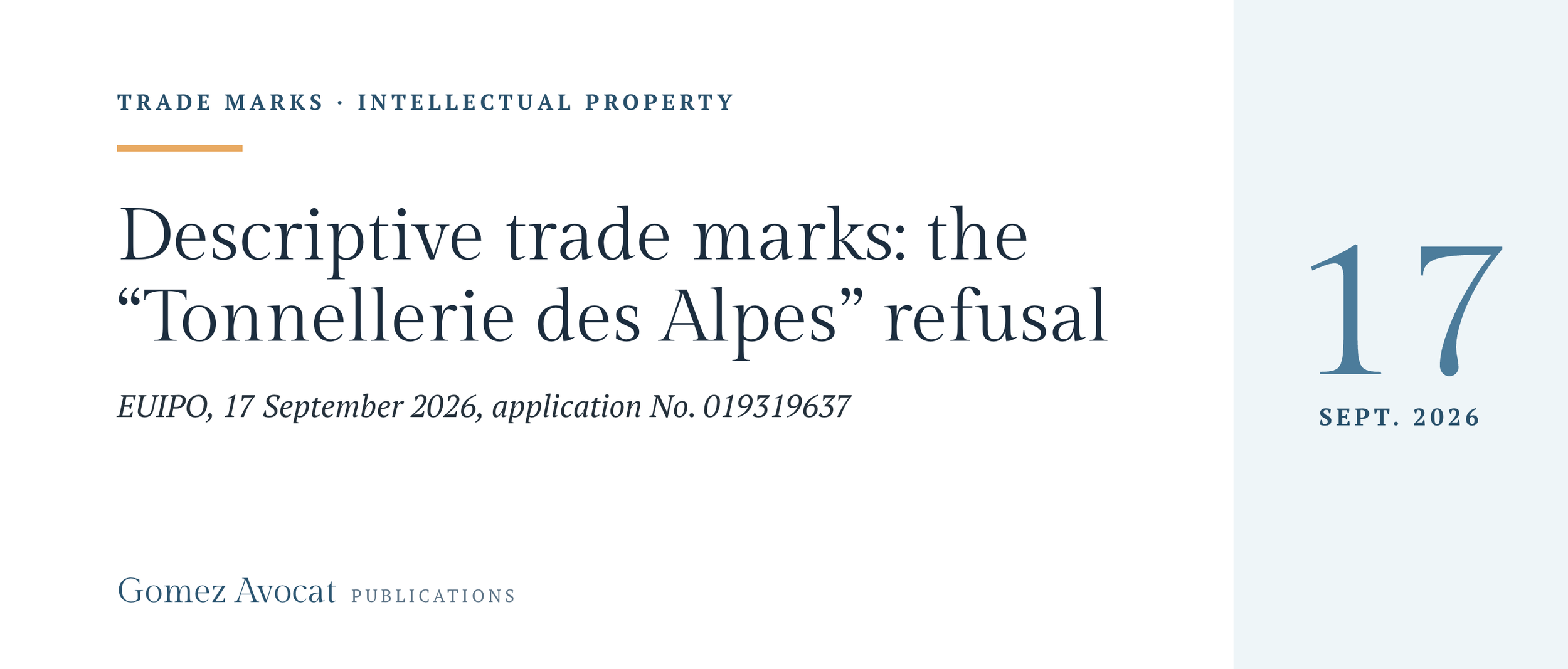 Descriptive trade marks: the “Tonnellerie des Alpes” refusal