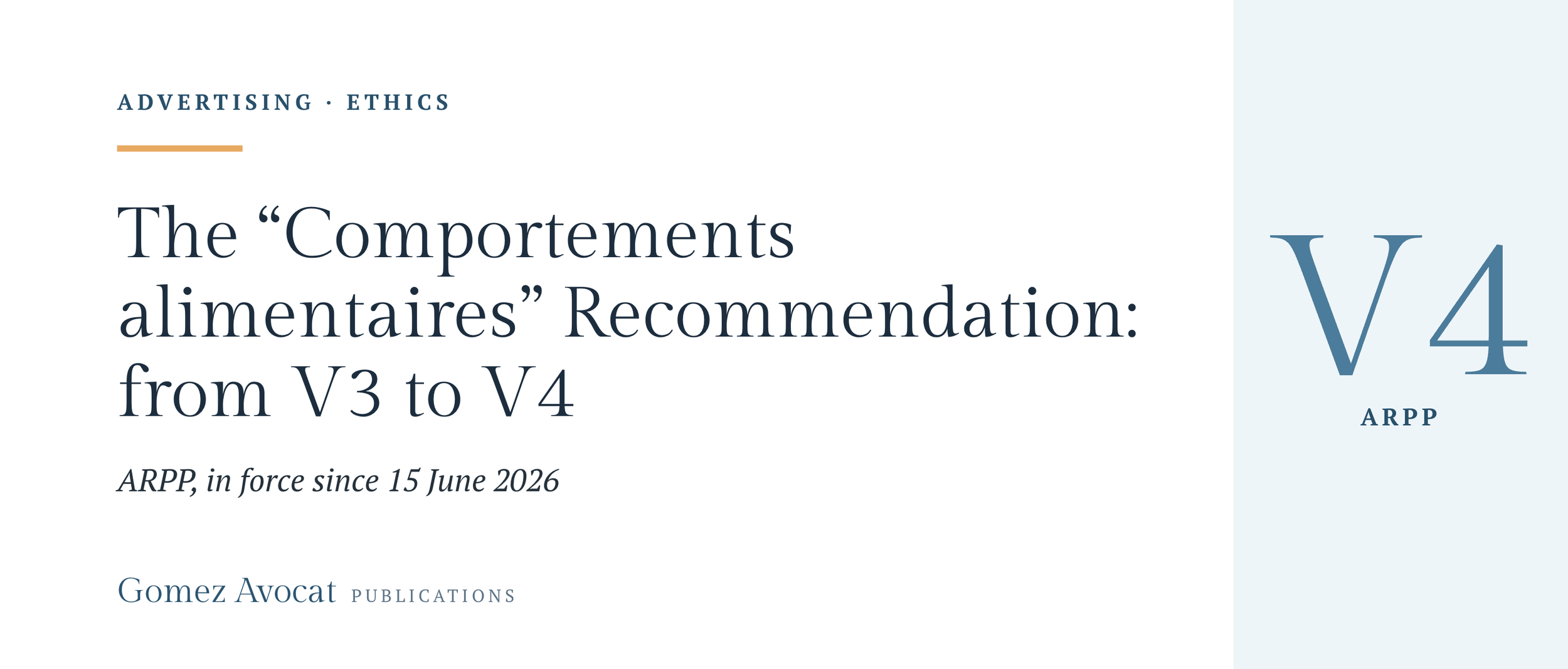 The ARPP’s “Comportements alimentaires” Recommendation: what has changed between V3 and V4?