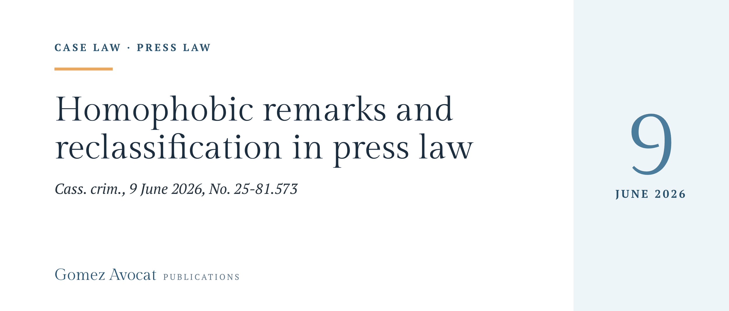 Homophobic remarks and reclassification in press law