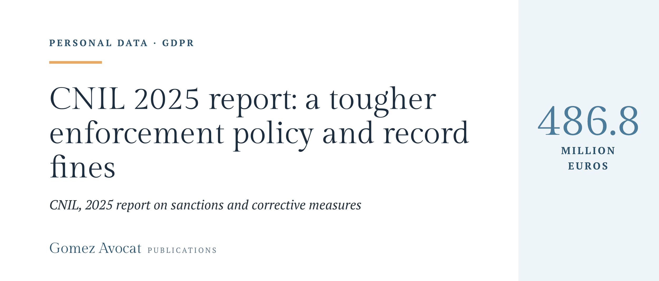 CNIL 2025 report on sanctions and corrective measures: a tougher enforcement policy and record fines