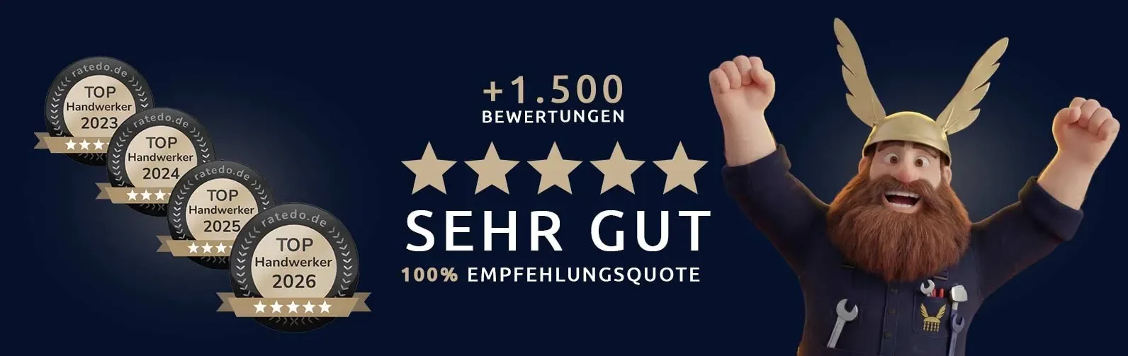 Badelix Pro – ausgezeichnet als Top Handwerker 2023-2026, über 1.500 Bewertungen für altersgerechten Badumbau