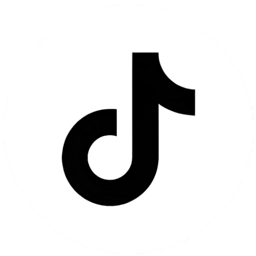 Logotipo de la aplicación TikTok en fondo blanco y negro