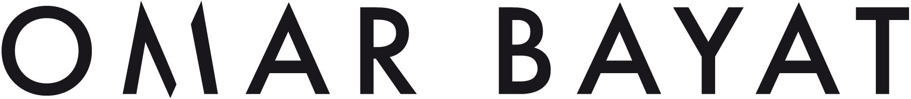 Logo with the words 'Omar Bayat' upside down.