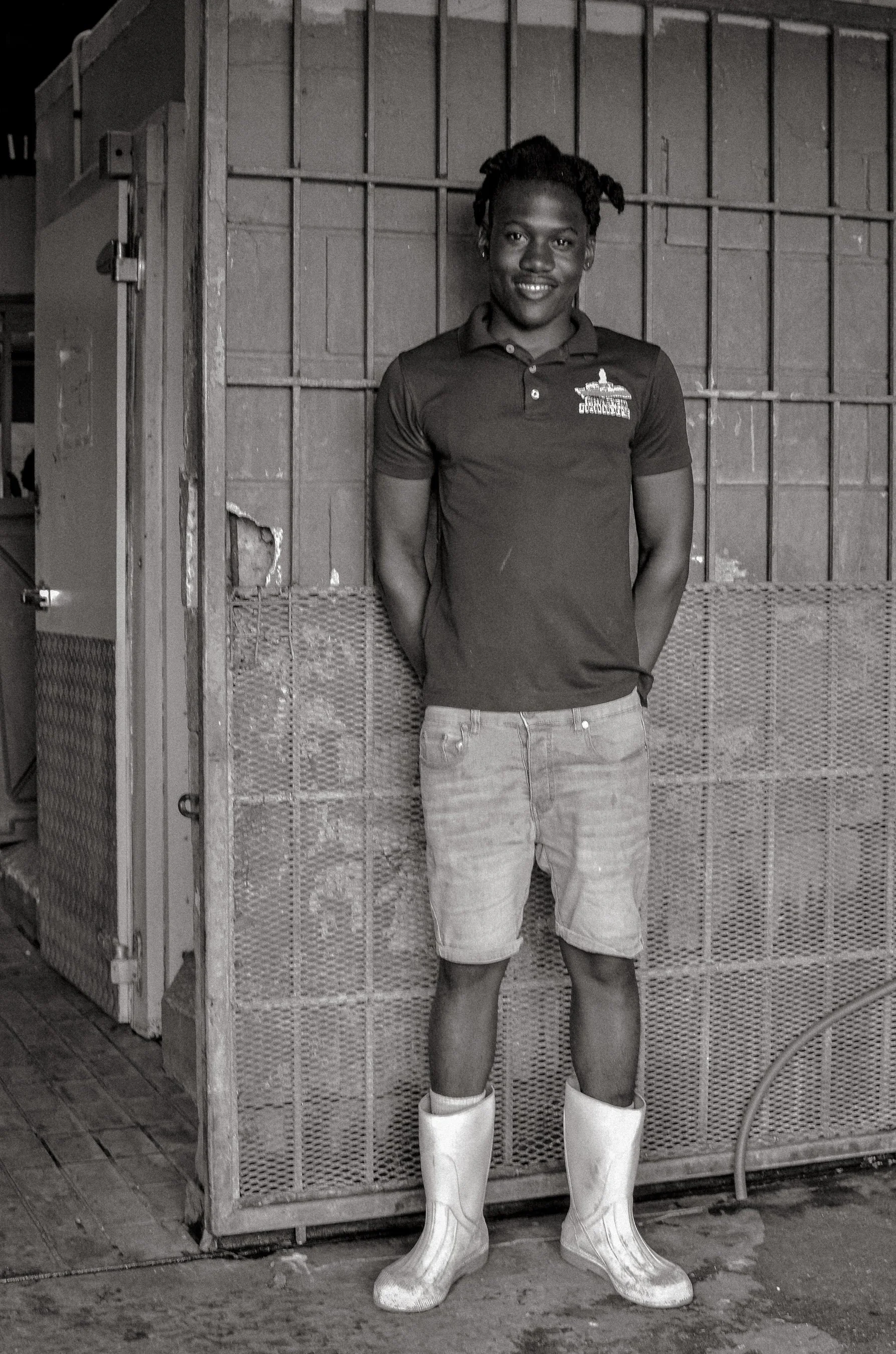 Portrait of a young fisherman at his request