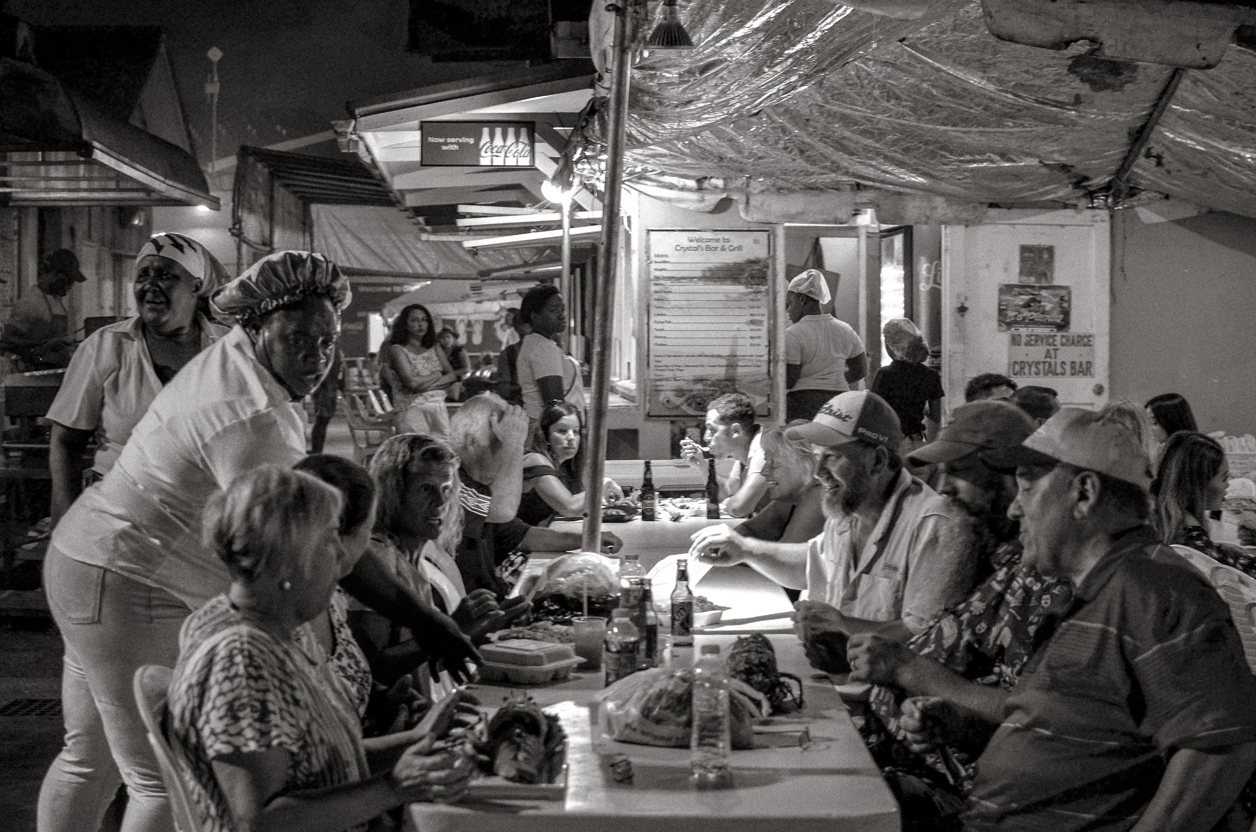 Communal tables on Friday night
