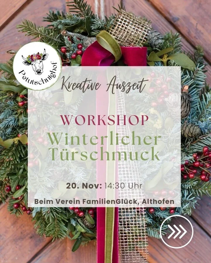 ✨Binde deinen &bdquo;Winterlichen T&uuml;rschmuck&ldquo;✨

Unter meiner Anleitung gestaltest du deinen eigenen &bdquo;Winterlichen T&uuml;rschmuck&ldquo; - ganz nach deinem Geschmack und deiner Kreativit&auml;t.
Du kannst eines von drei Werkst&uuml;c