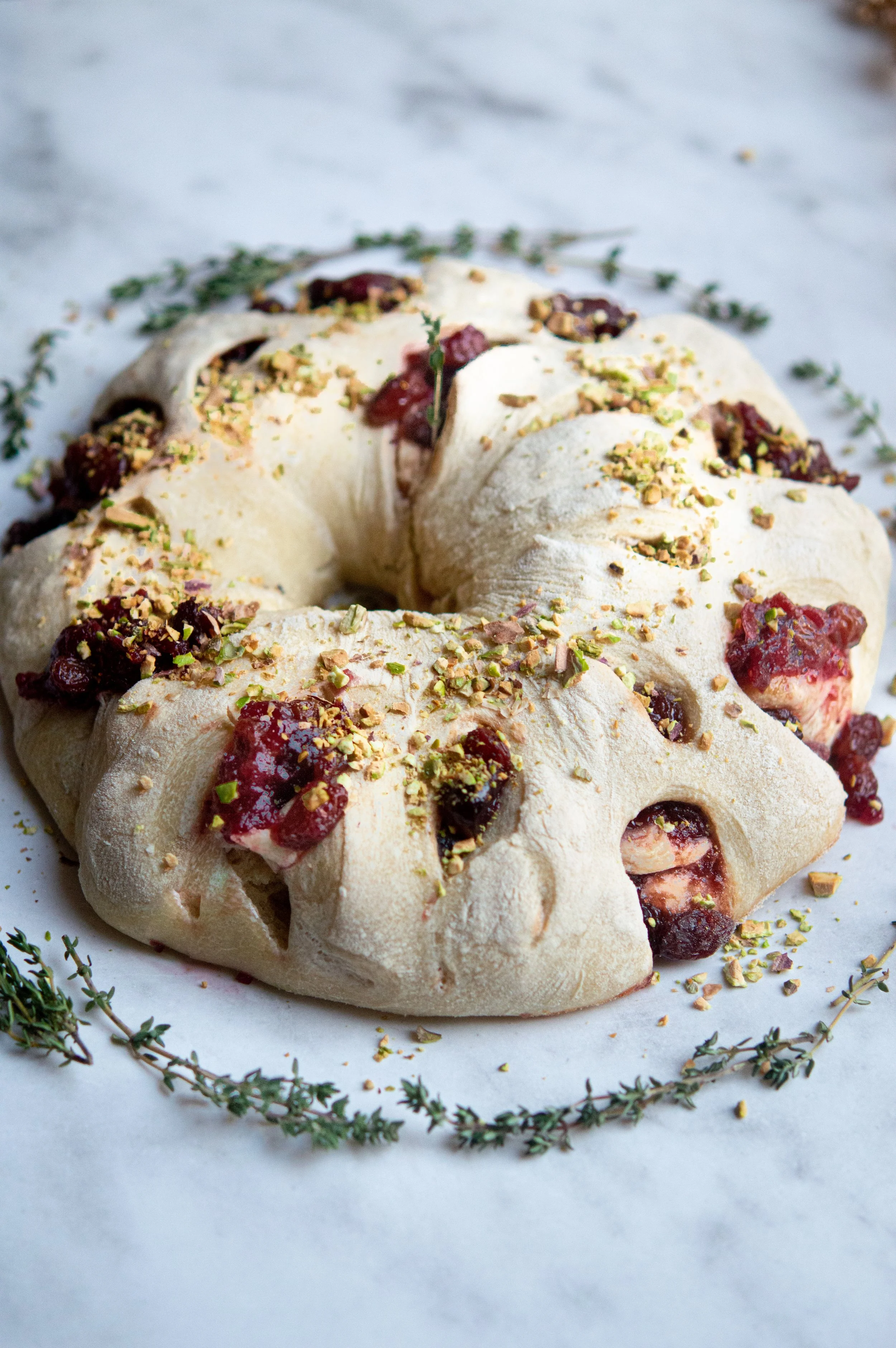 Cranberry and Pistachio Couronne
