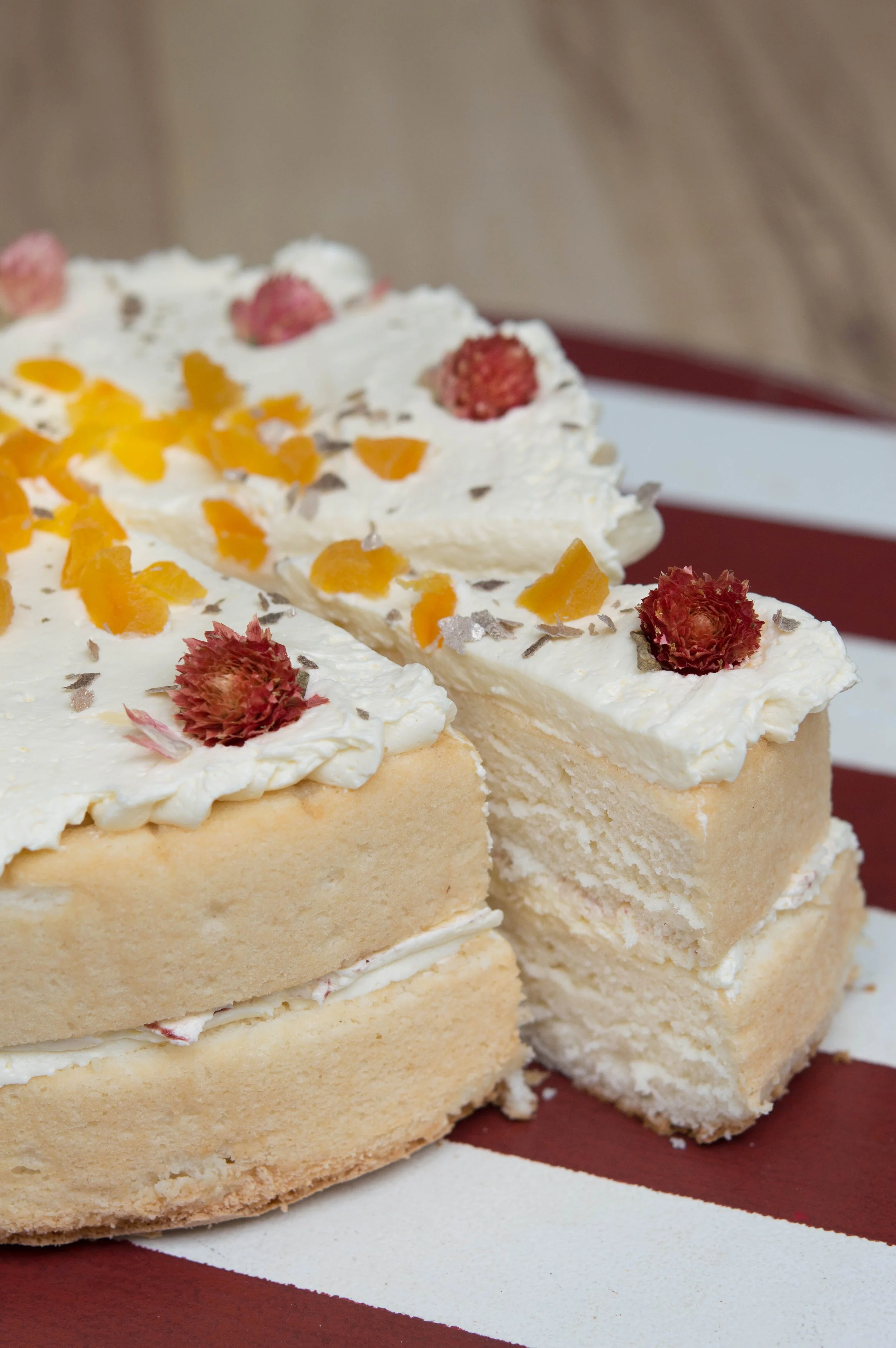 Angel Cake with Honey Buttercream