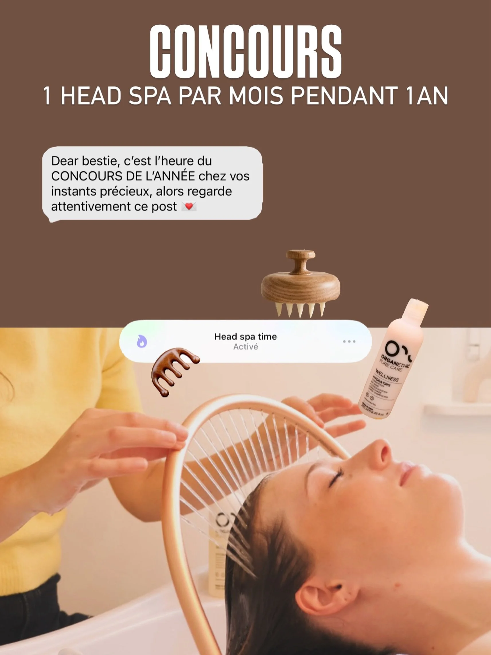 Le concours de l&rsquo;ann&eacute;e est l&agrave;, pour vous remercier d&rsquo;&ecirc;tre de plus en plus nombreux ici ✨ 

Une d&rsquo;entre vous va gagner 1 HEAD SPA PAR MOIS PENDANT 1 AN 
Oui oui vous avez bien lu, un rituel cocooning rien que pour
