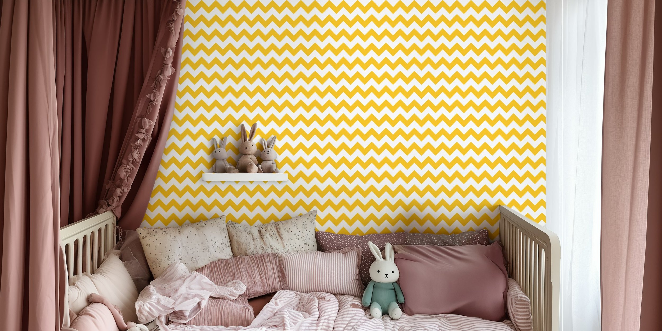 Sunny Hand drawn and Textured Chevrons for Kids Rooms