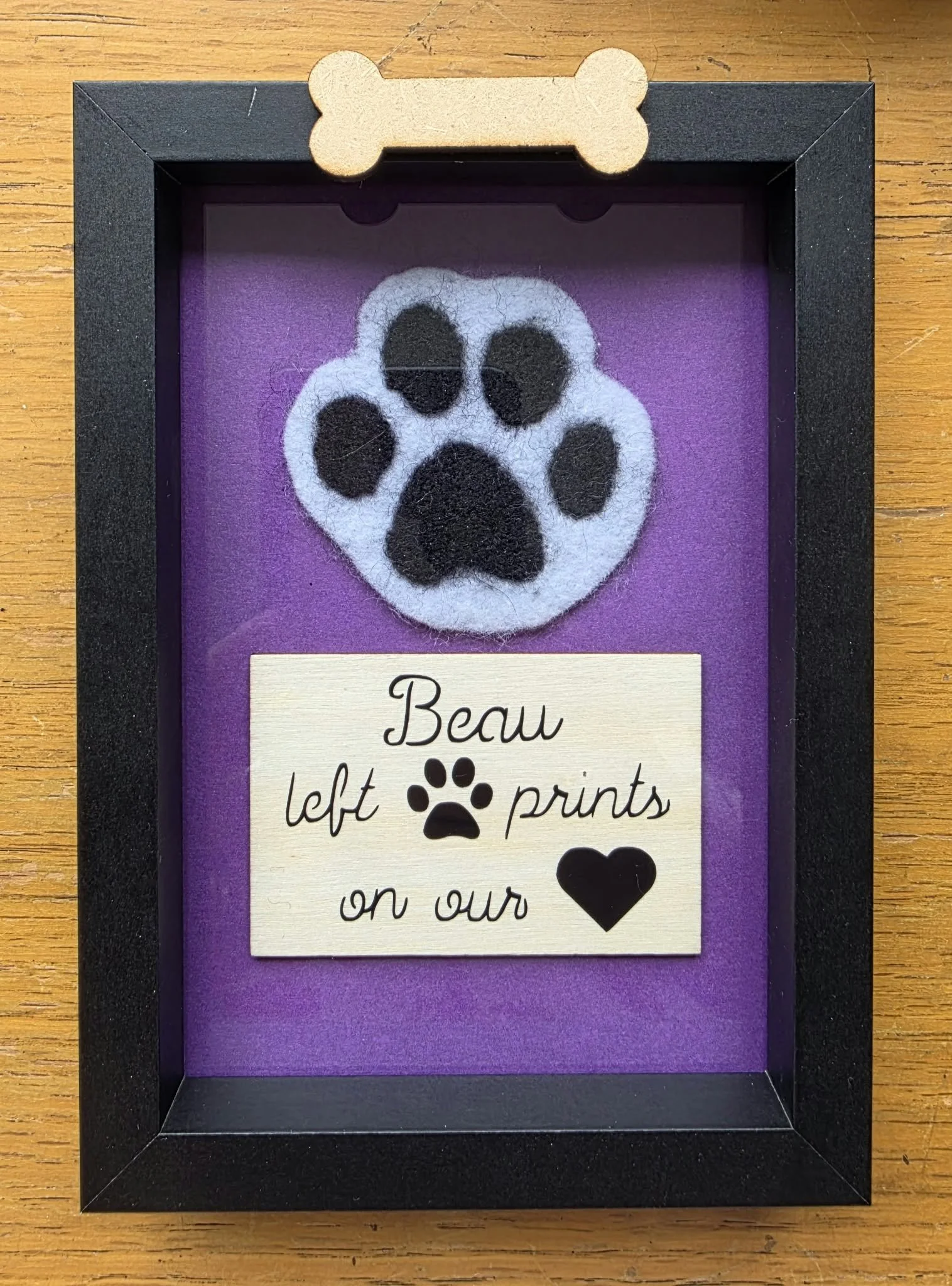 Doggy Keepsake Memorial Paw Print Plaque