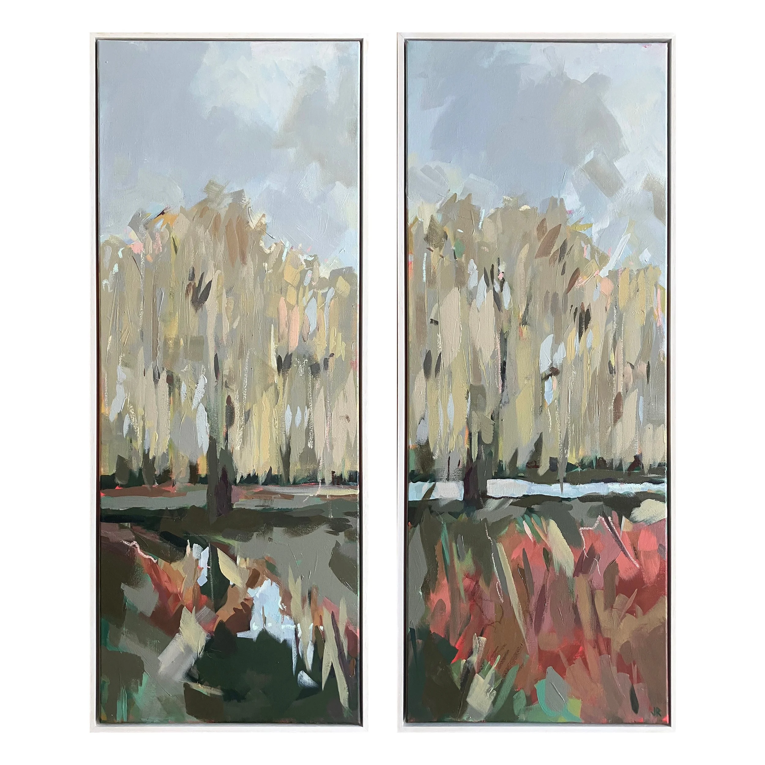 Pale willows, Acrylic on canvas, 100x40cm - AVAILABLE