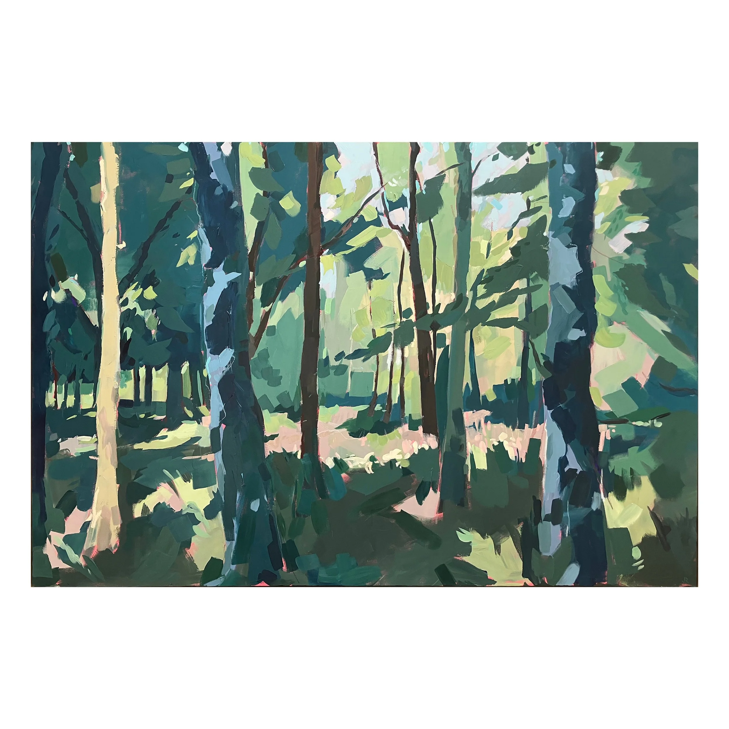 Verdant gathering, Acrylic on canvas, 100x150cm