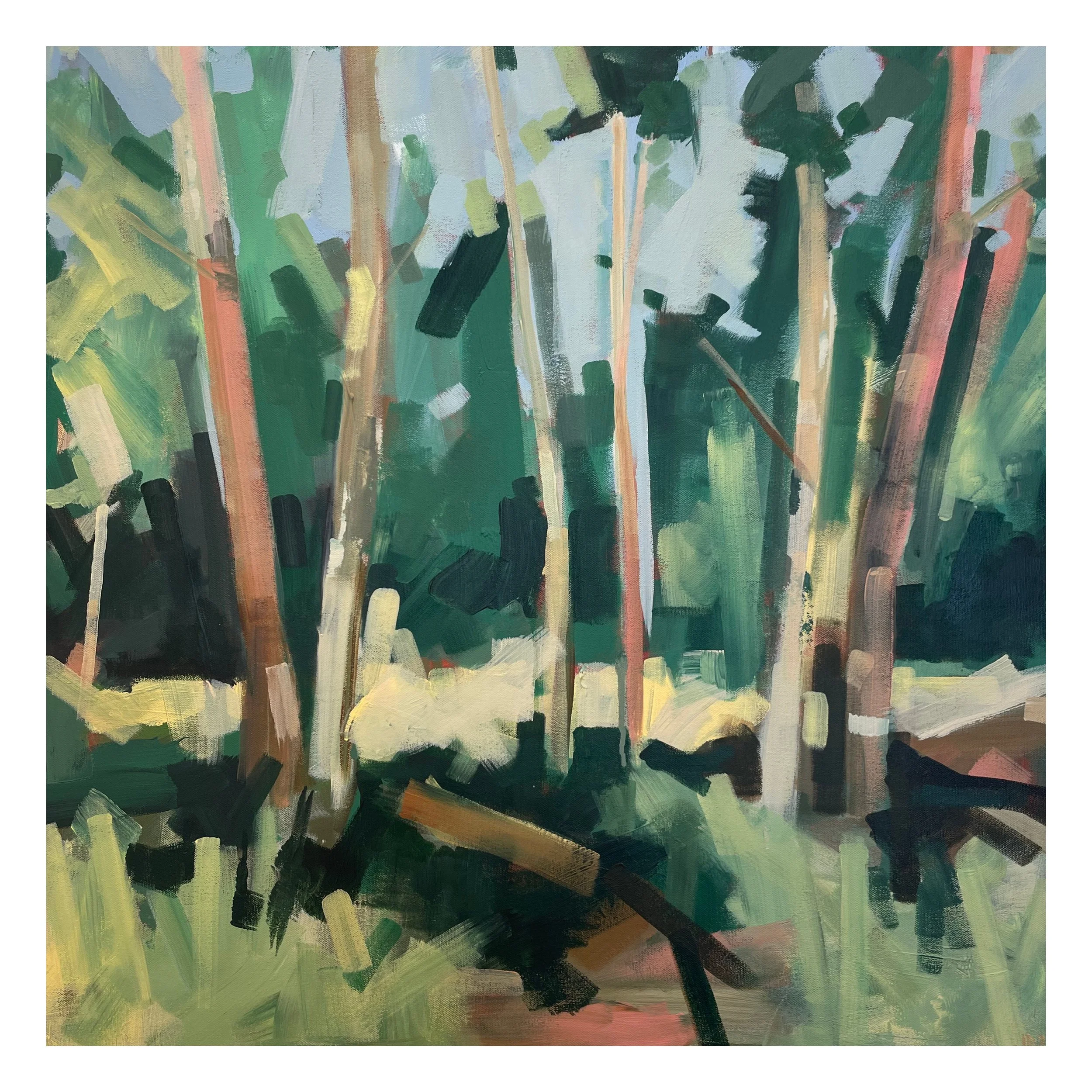 Woodland garden 3, acrylic on canvas, 100x100cm
