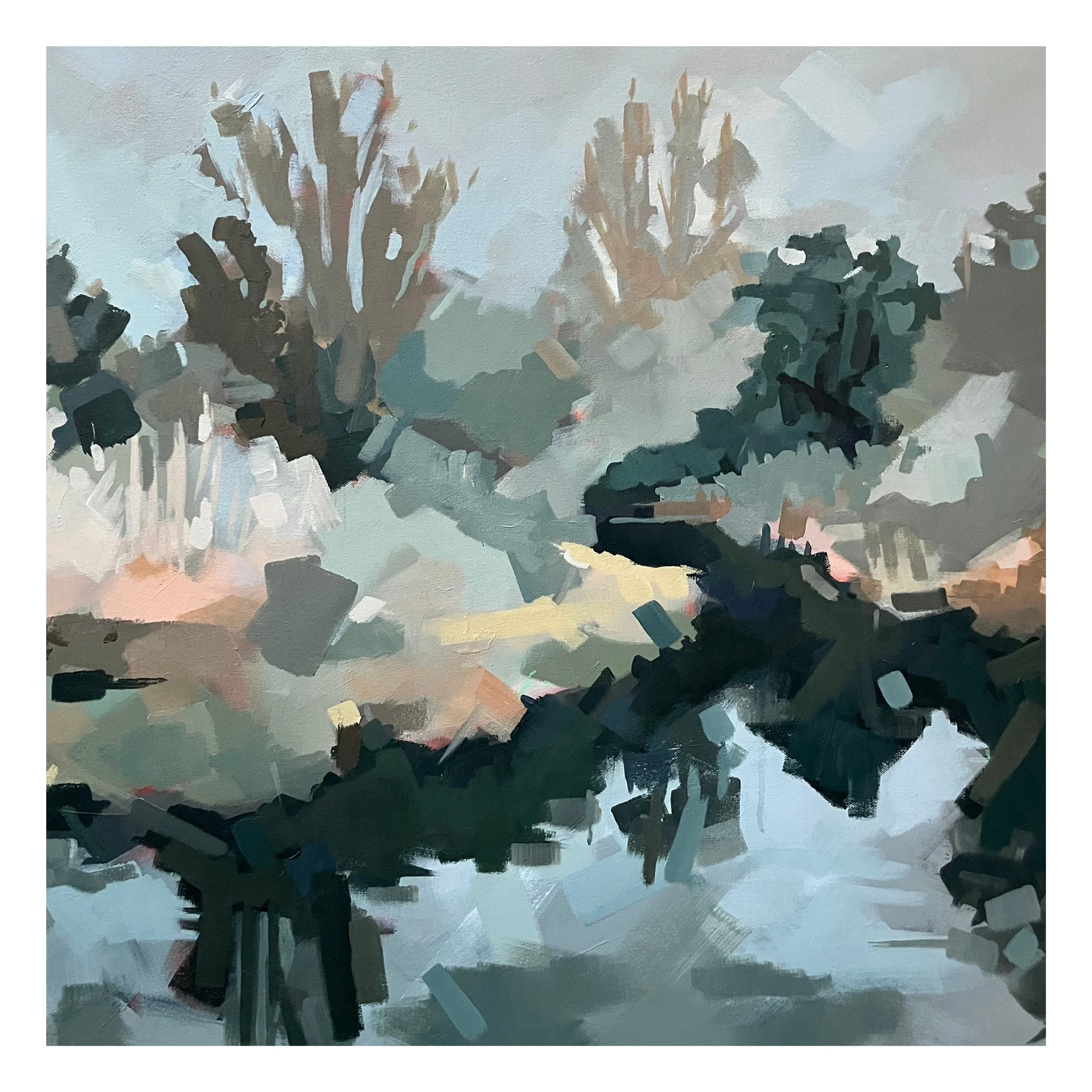 Cold stream, acrylic on canvas, 80x80cm
