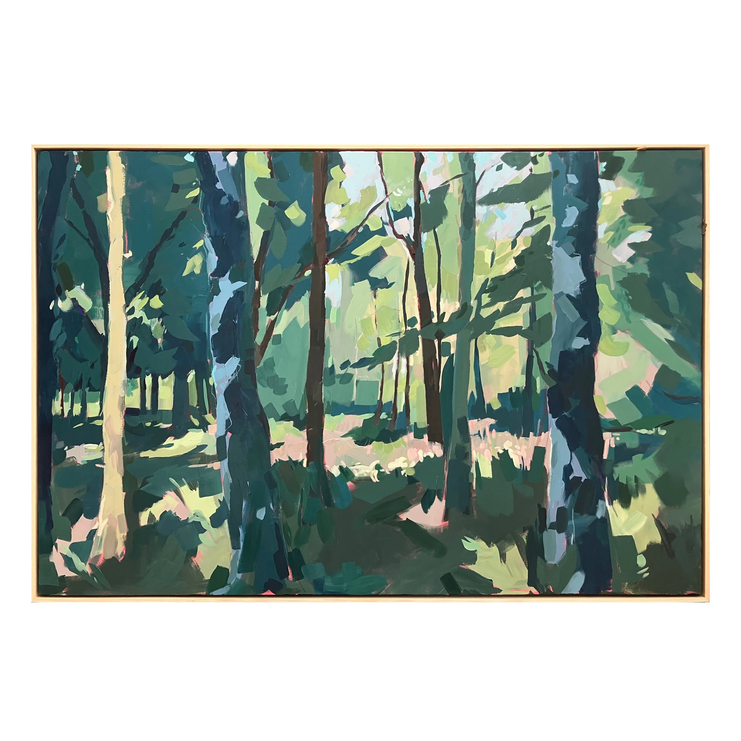 Verdant gathering, acrylic on canvas, 150x100cm