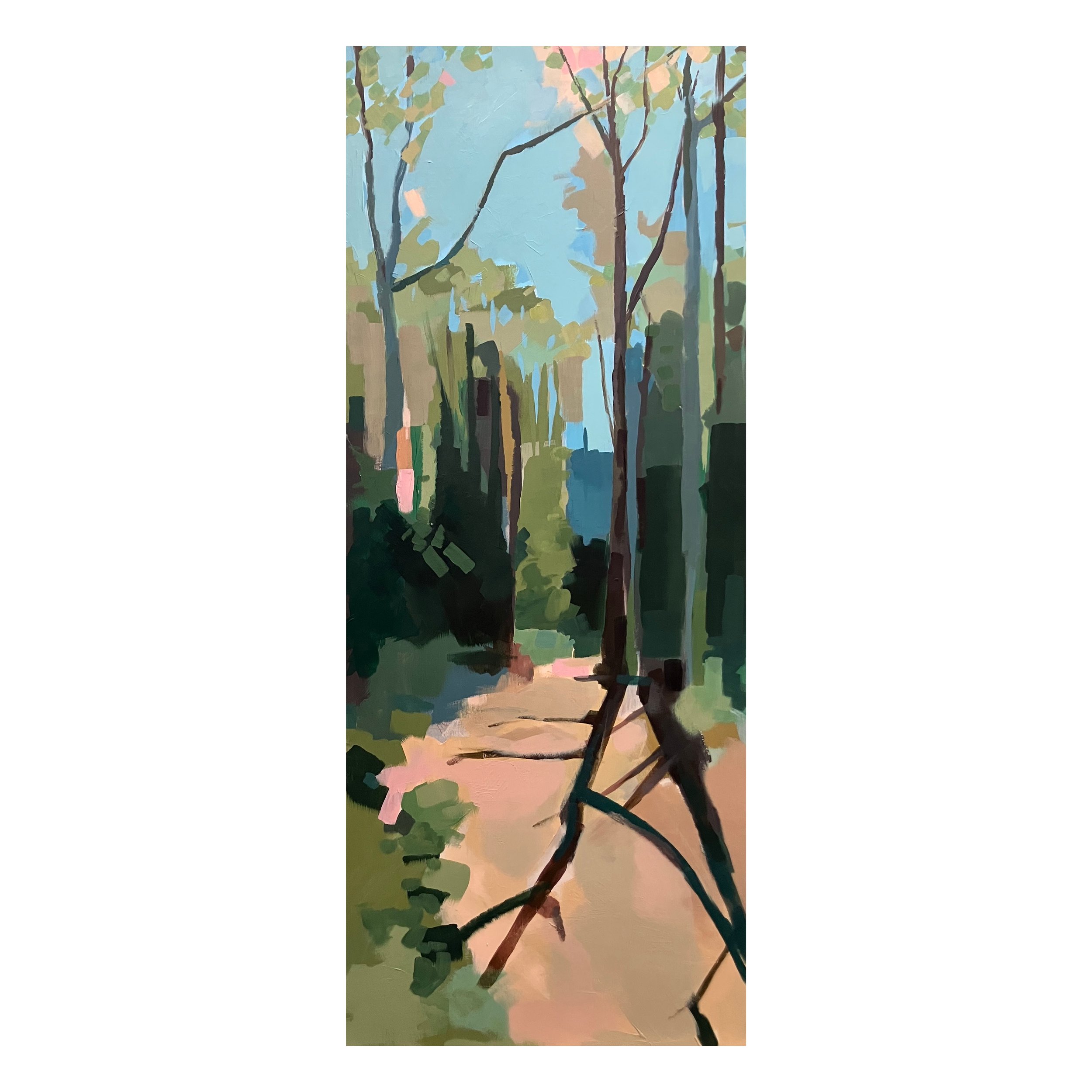 Verduous Gap, acrylic on board, 100x40cm