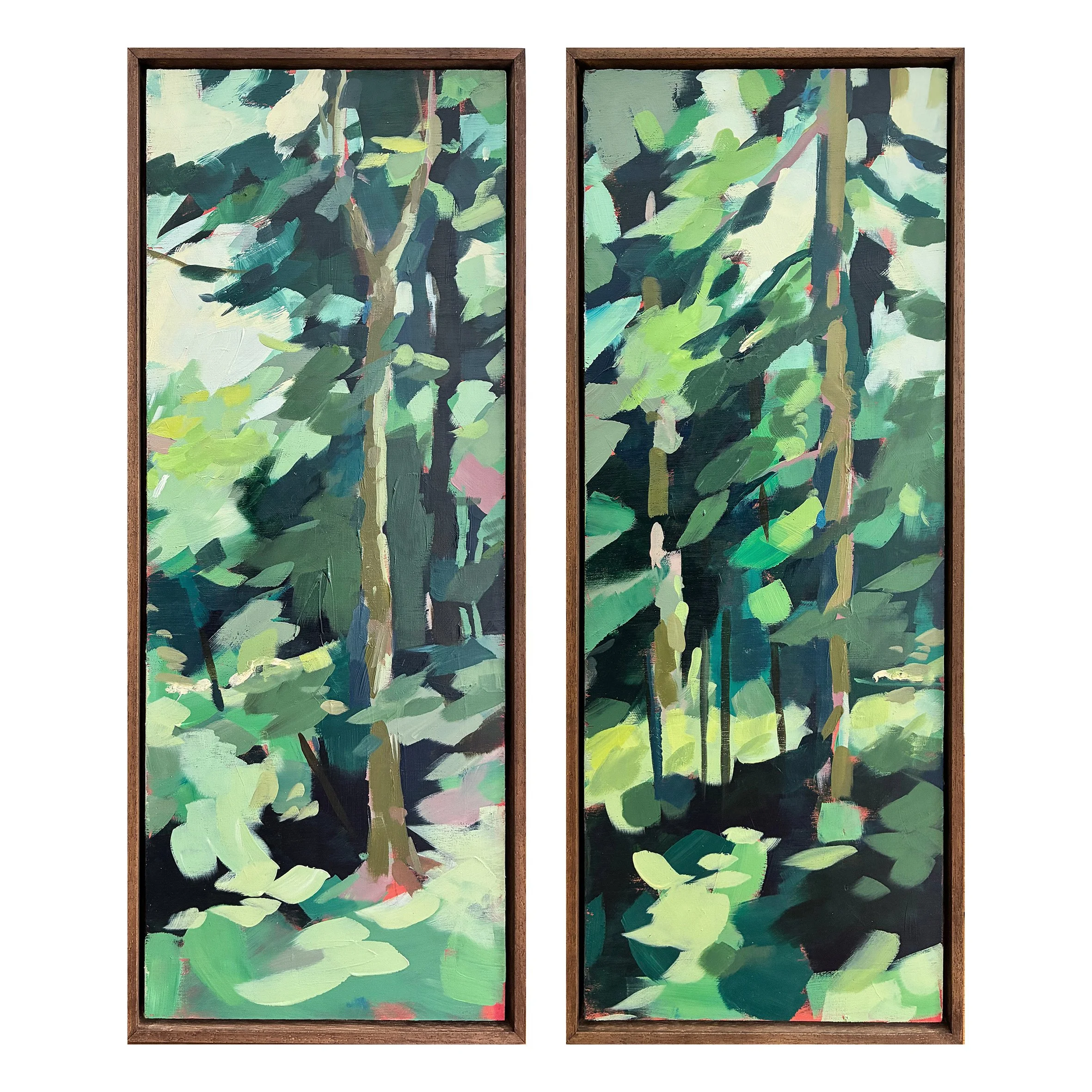 Fir chorus 1 and 2, acrylic on canvas, 120x40cm