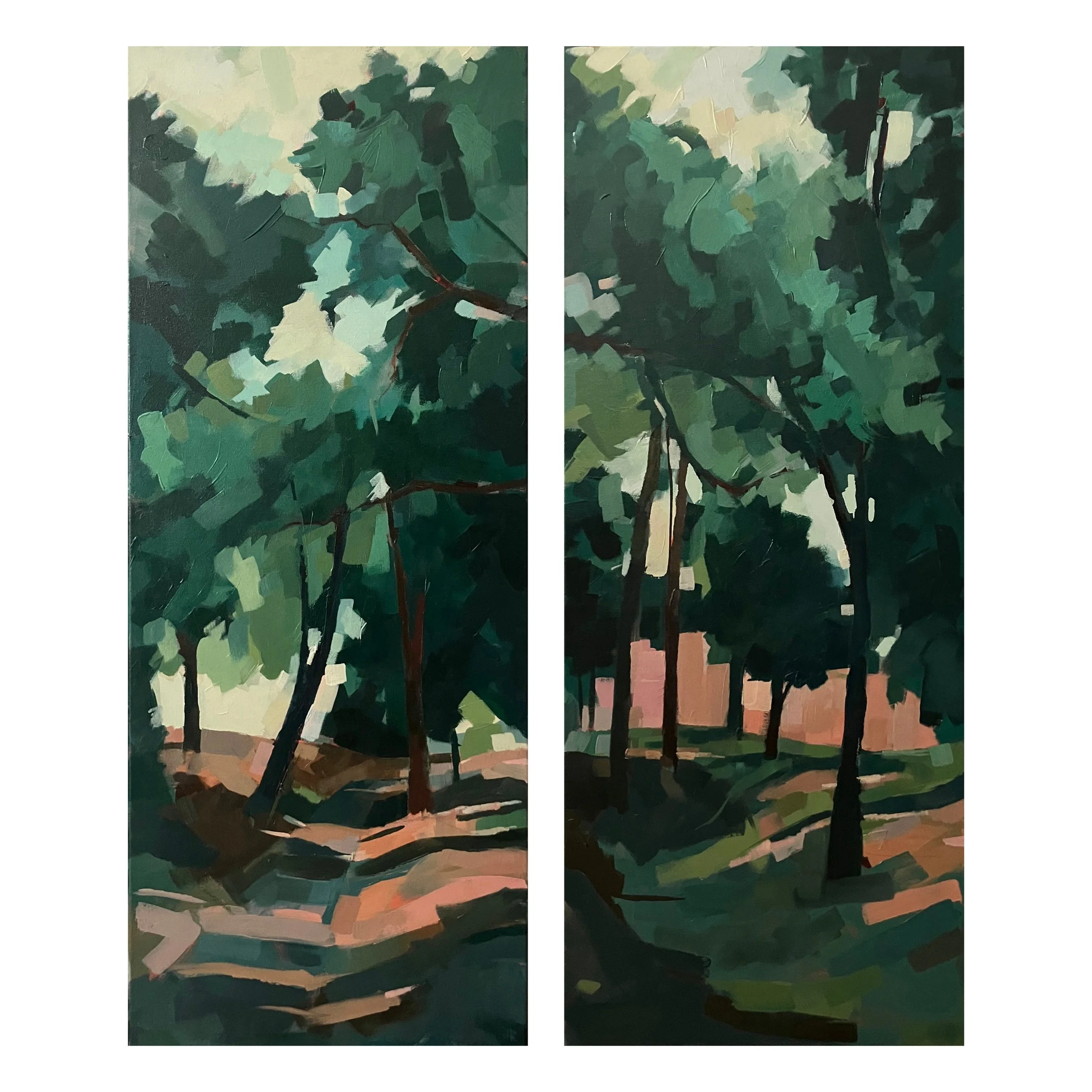  Diptych, Acrylic on OSB board, 100x40cm each - COMMISSION