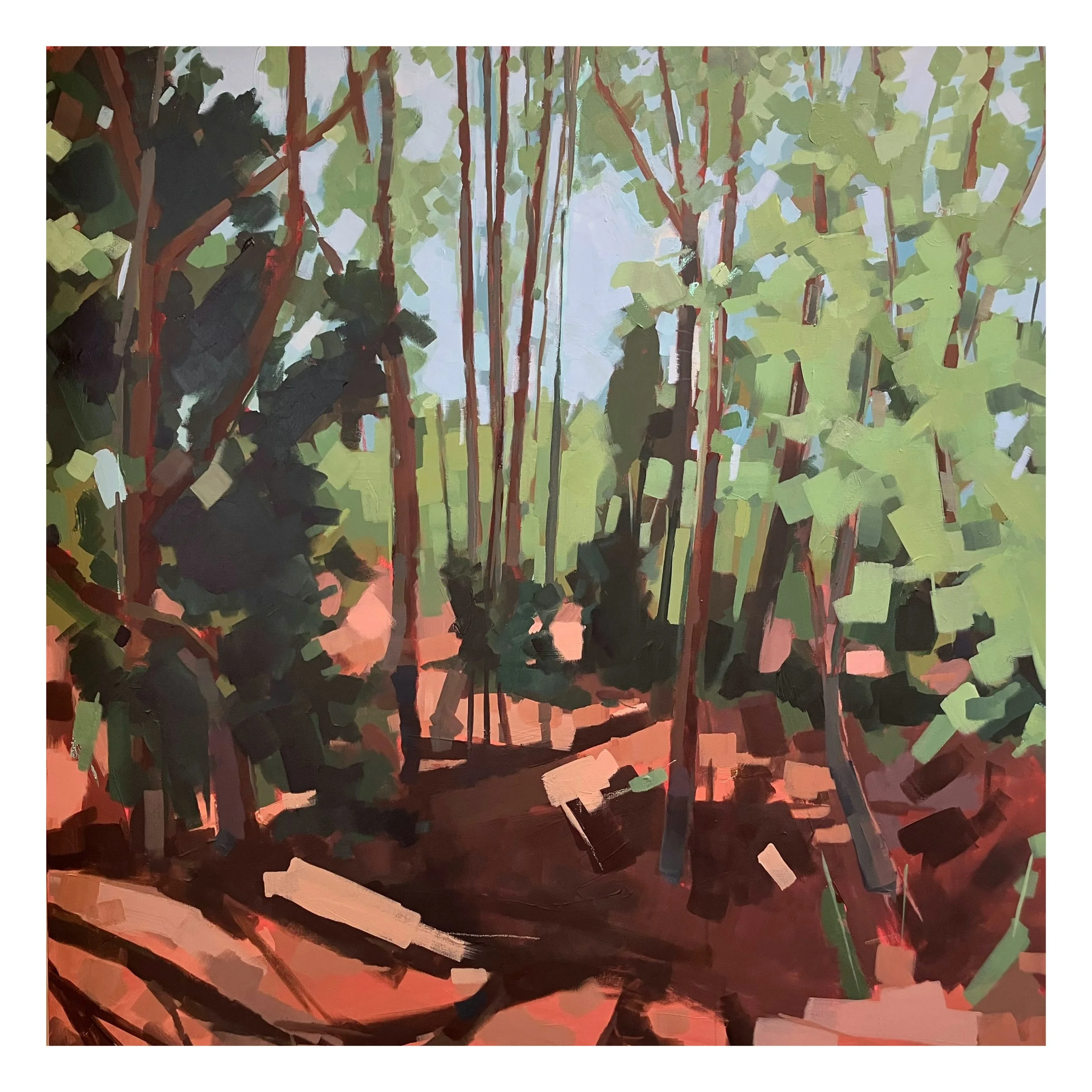 Dappled Grove, acrylic on canvas, 100x100cm