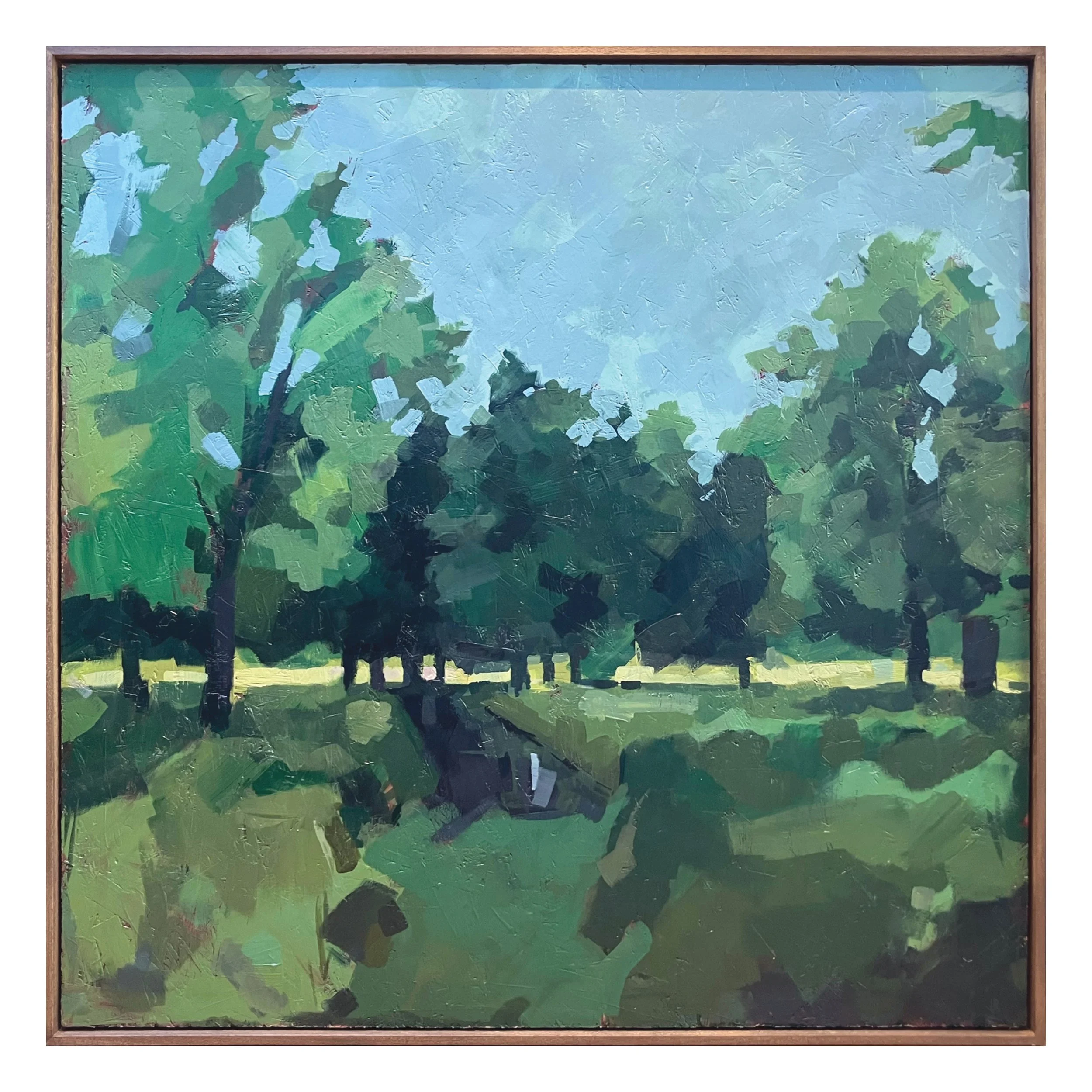 Summer thicket, acrylic on OSB board, 100x100cm