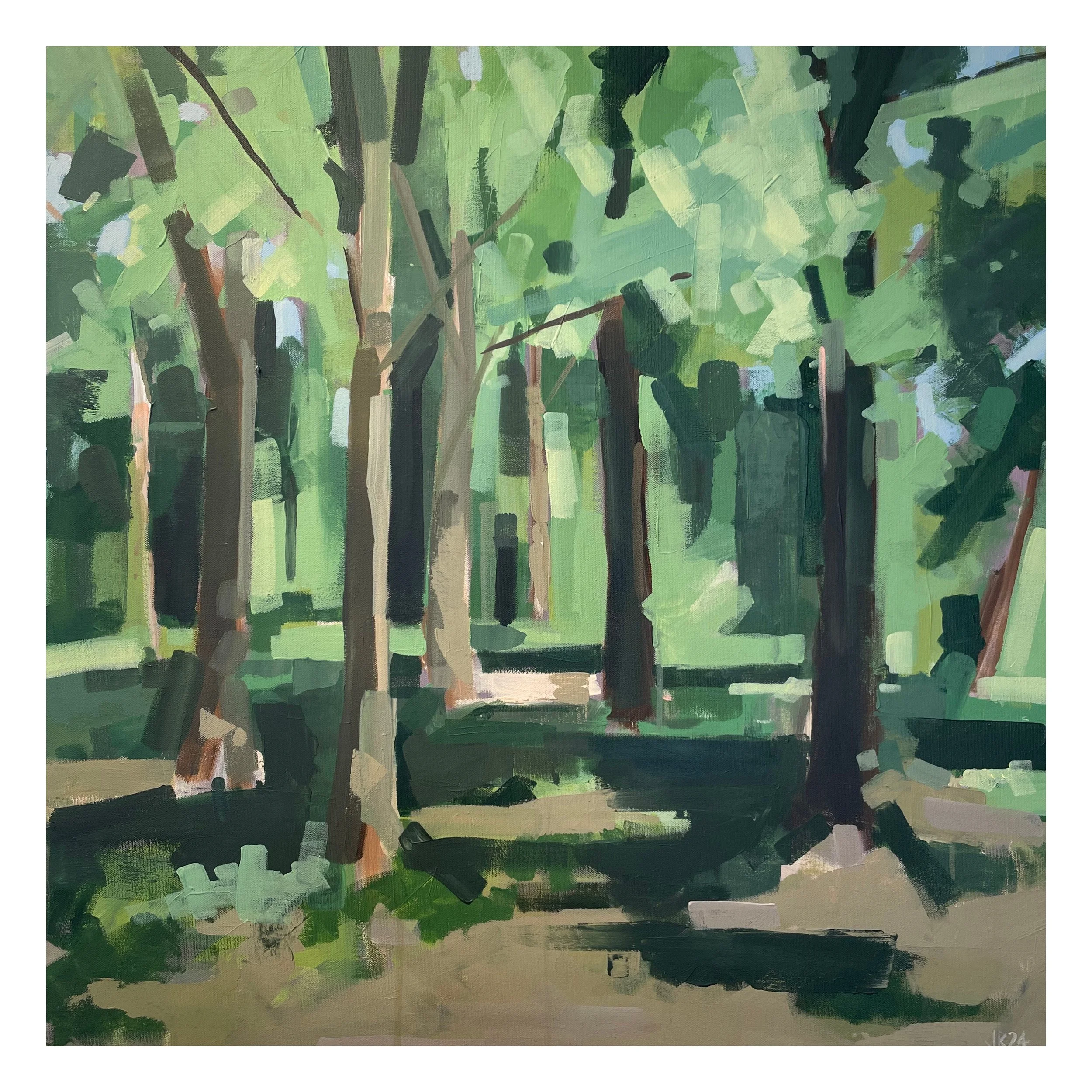 Woodland garden 4, acrylic on canvas, 100x100cm