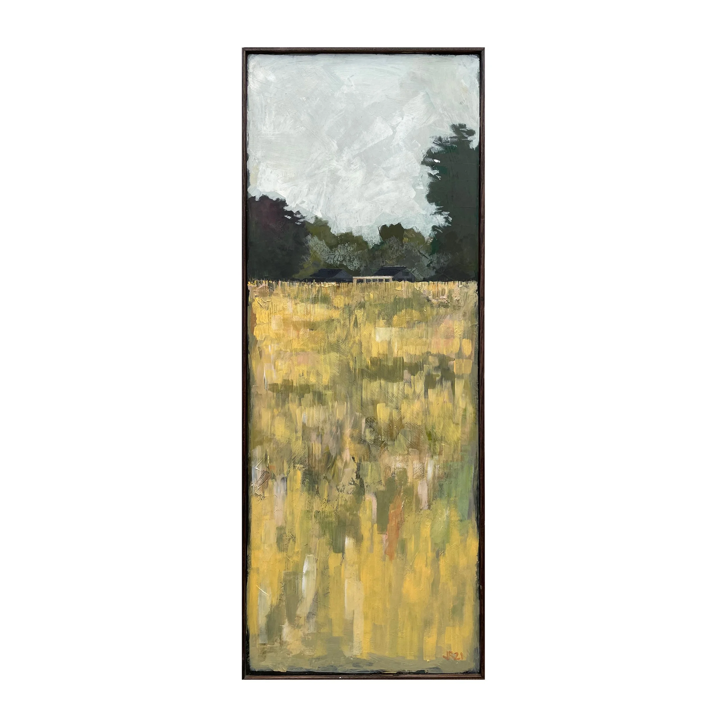 Teddington Cricket Pavilion, acrylic on board, 80x30cm