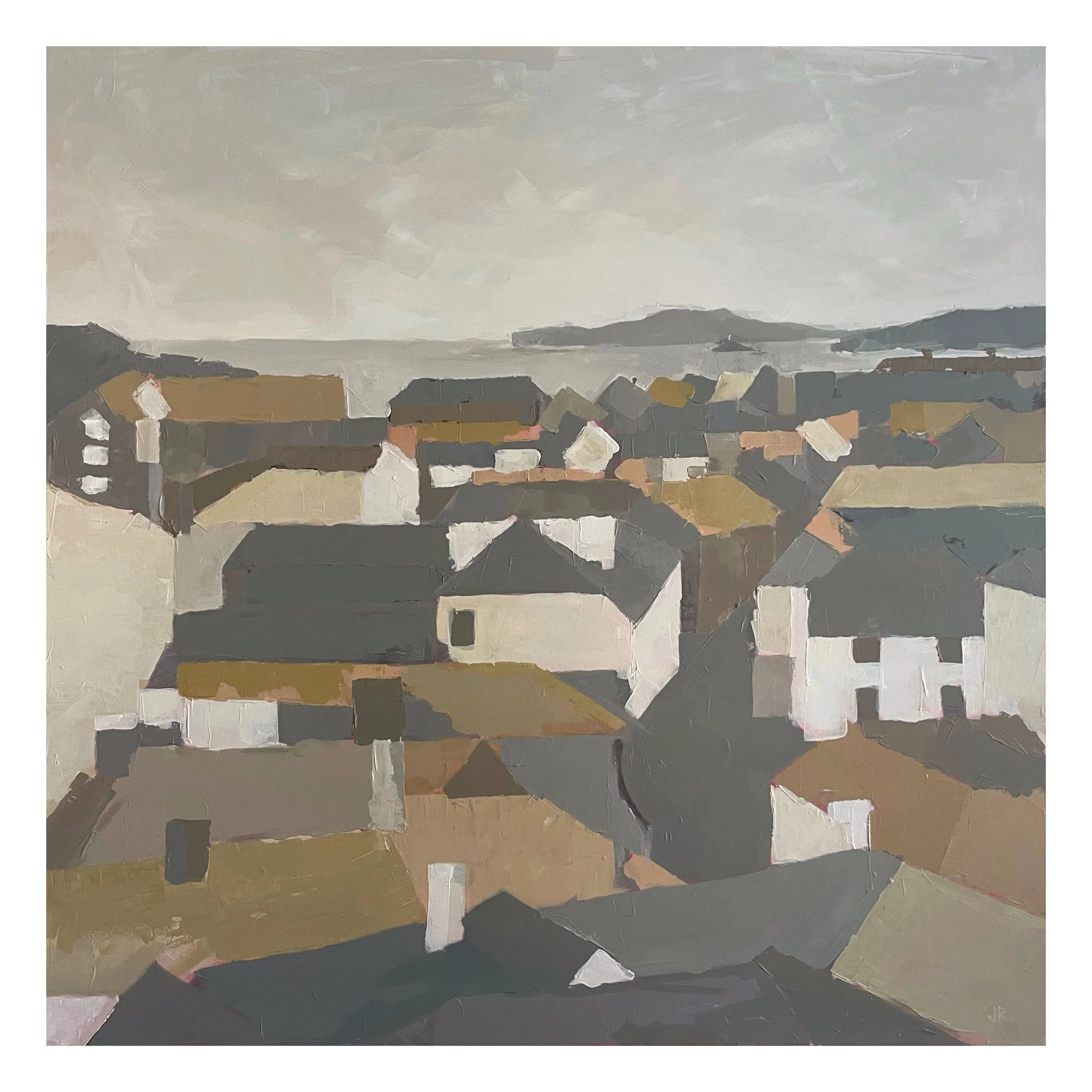 Rooftops from the Tate, acrylic on canvas, 100x100cm