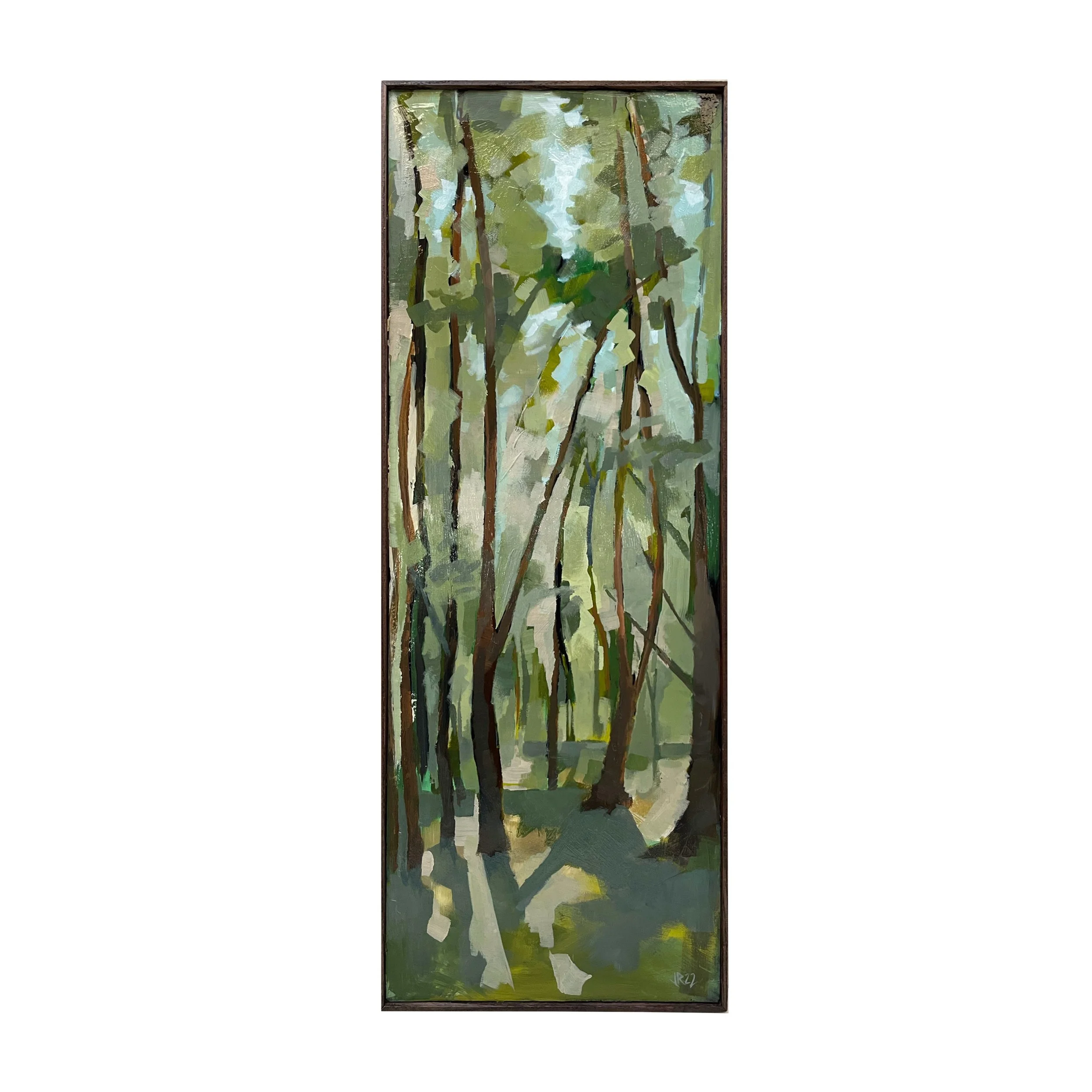Woodland shadows, acrylic on board, 80x30cm
