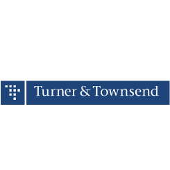 Turner & Townsend logo on a blue and black background