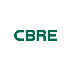 CBRE logo in green text