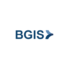 BGIS logo with blue text and arrow symbol