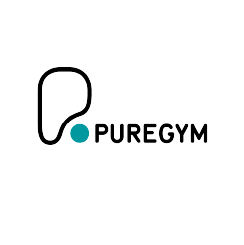 PureGym logo with a stylized 'P' and teal dot