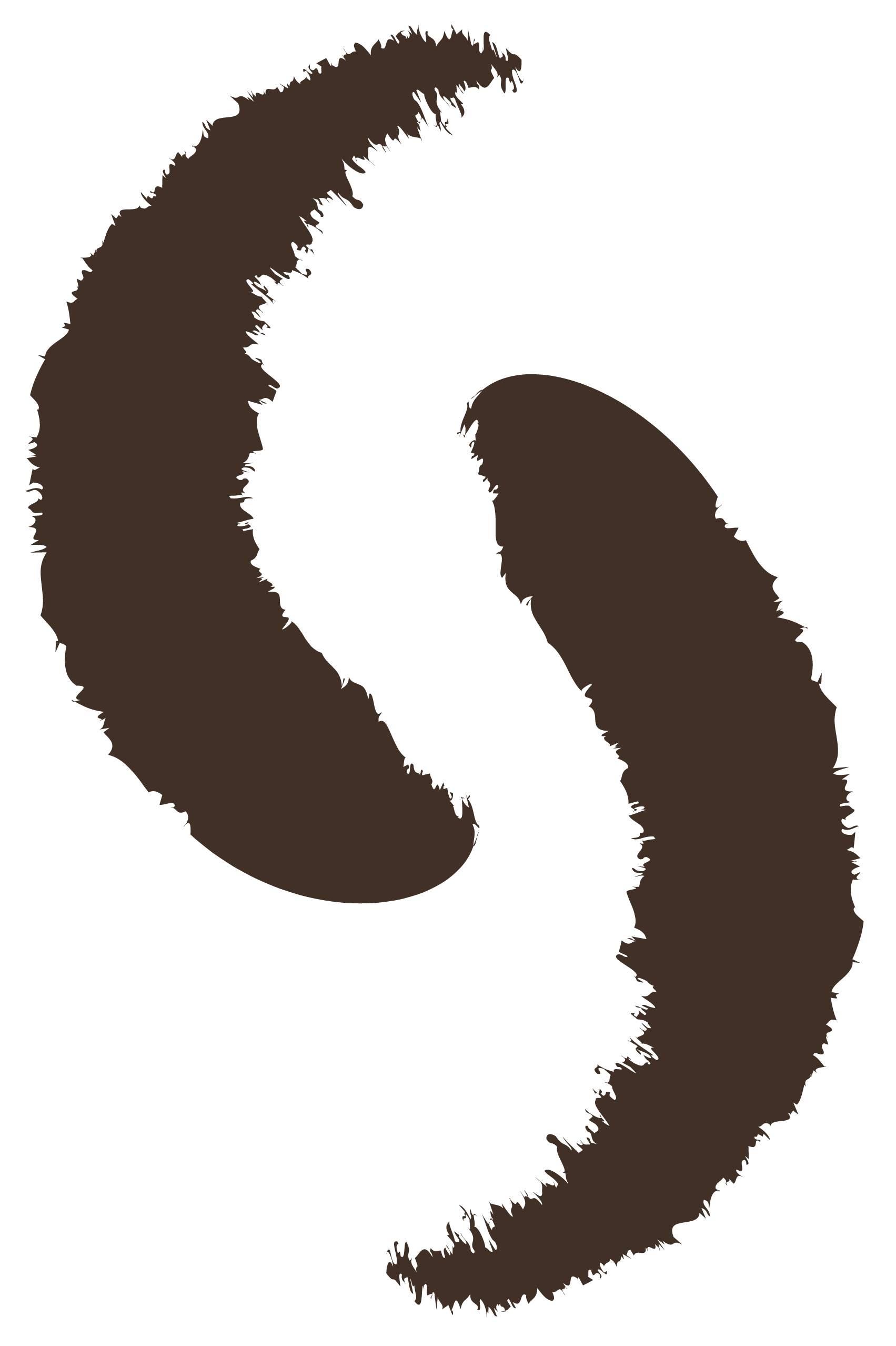 Silhouette of a coffee bean.