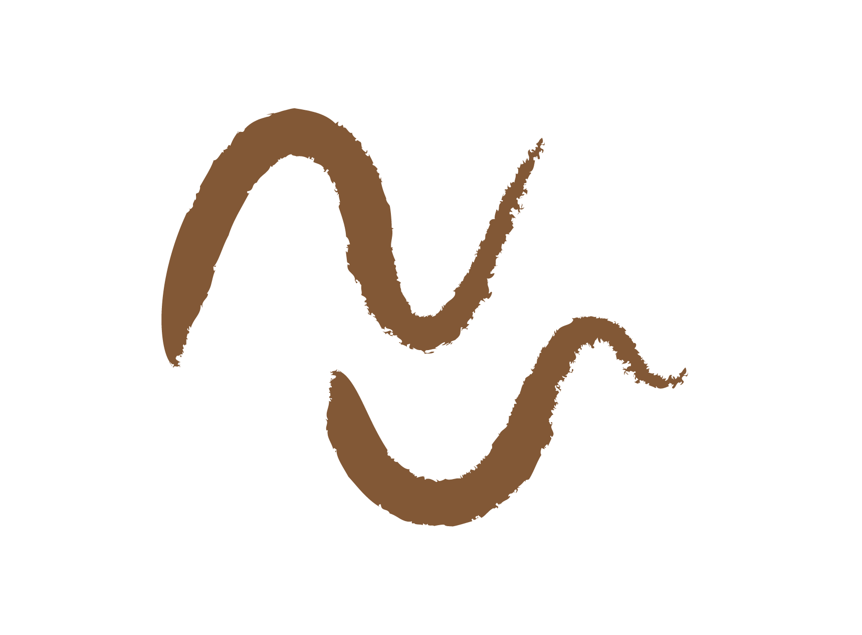 Stylized brown cursive letter 'W' on a black background