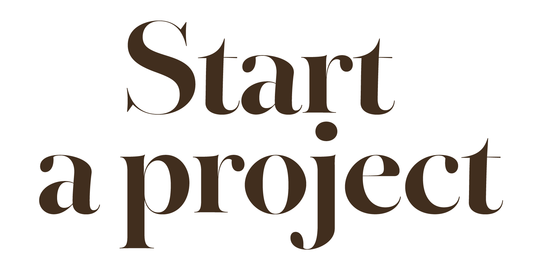 The words "Start a project" written in large, dark brown font on a black background.