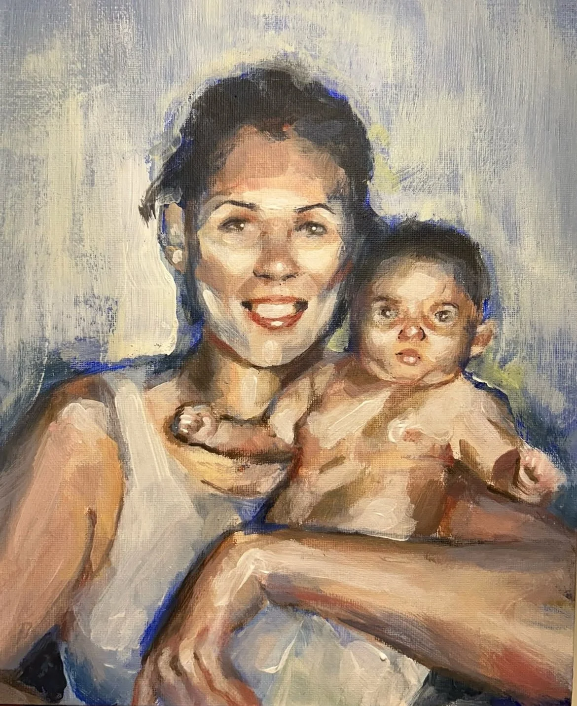 Traditional painting - Small scale on canvas - Messy