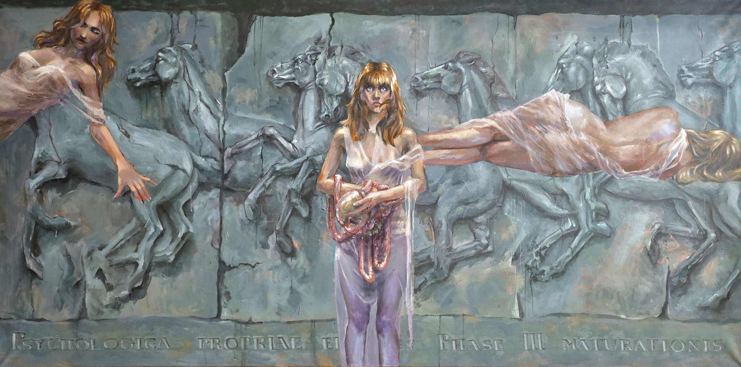 Traditional painting - Large scale on canvas - Detailed , multiple objects