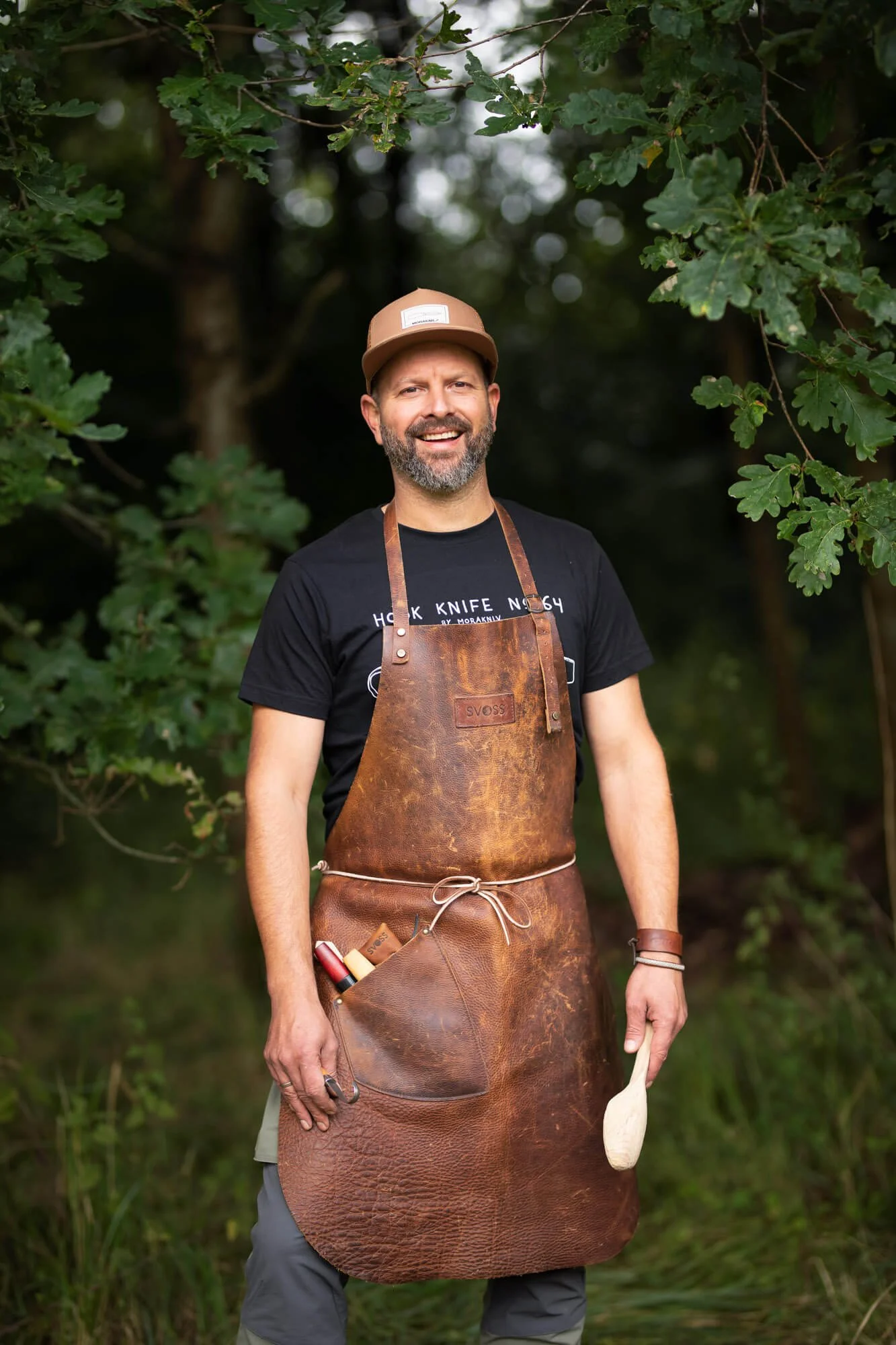 Stijn Van Oss, Spoon Carver and Woodsman Holding Spoon in Forest