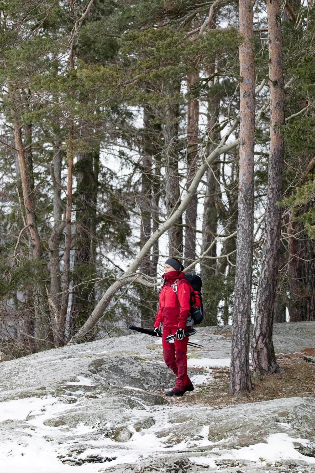 Environmental Portrait of Madde Burgstrom, Swedish Nordic Ice Skater In Forest