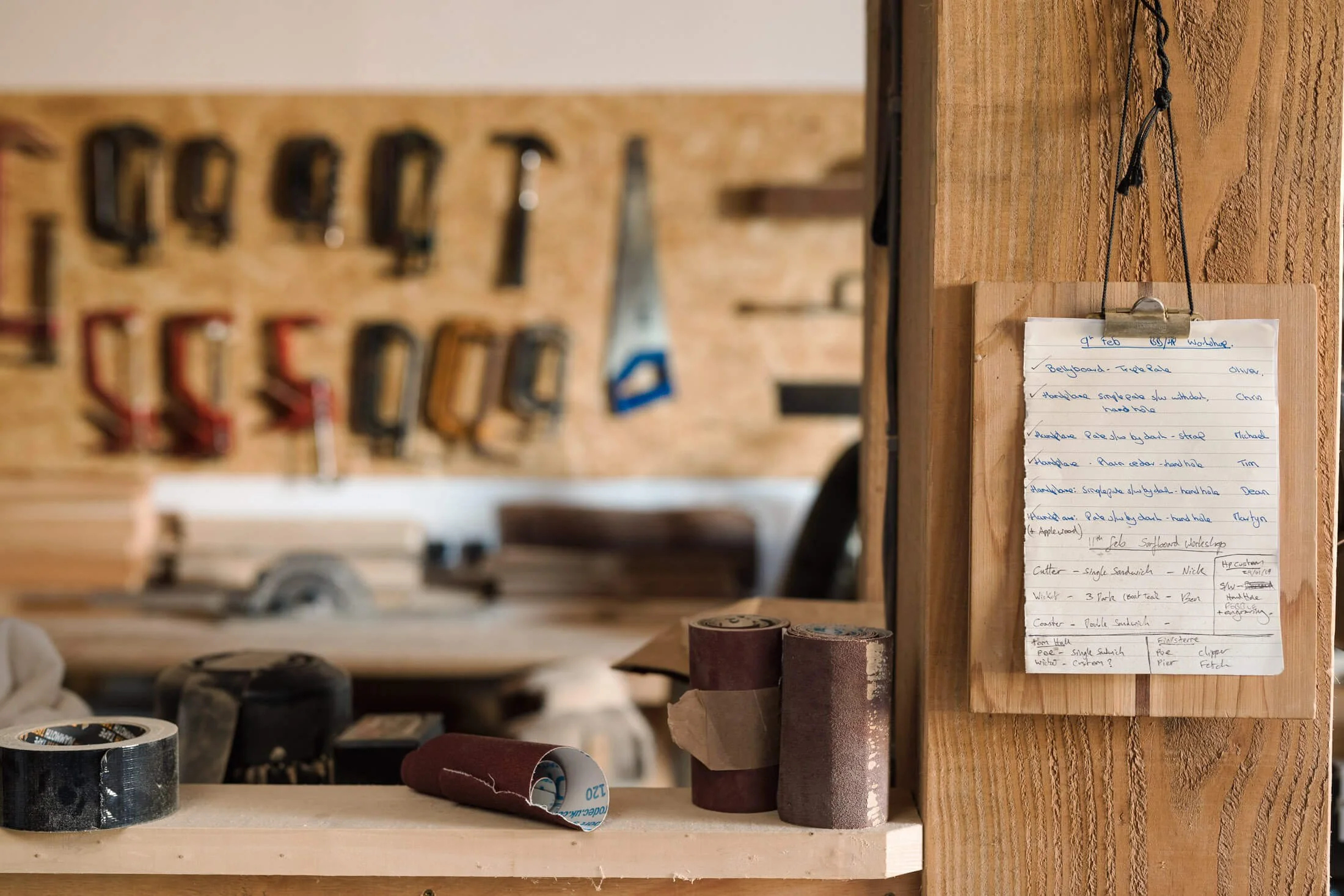 James Otter - Wooden Surfboard Workshop Details and Tools