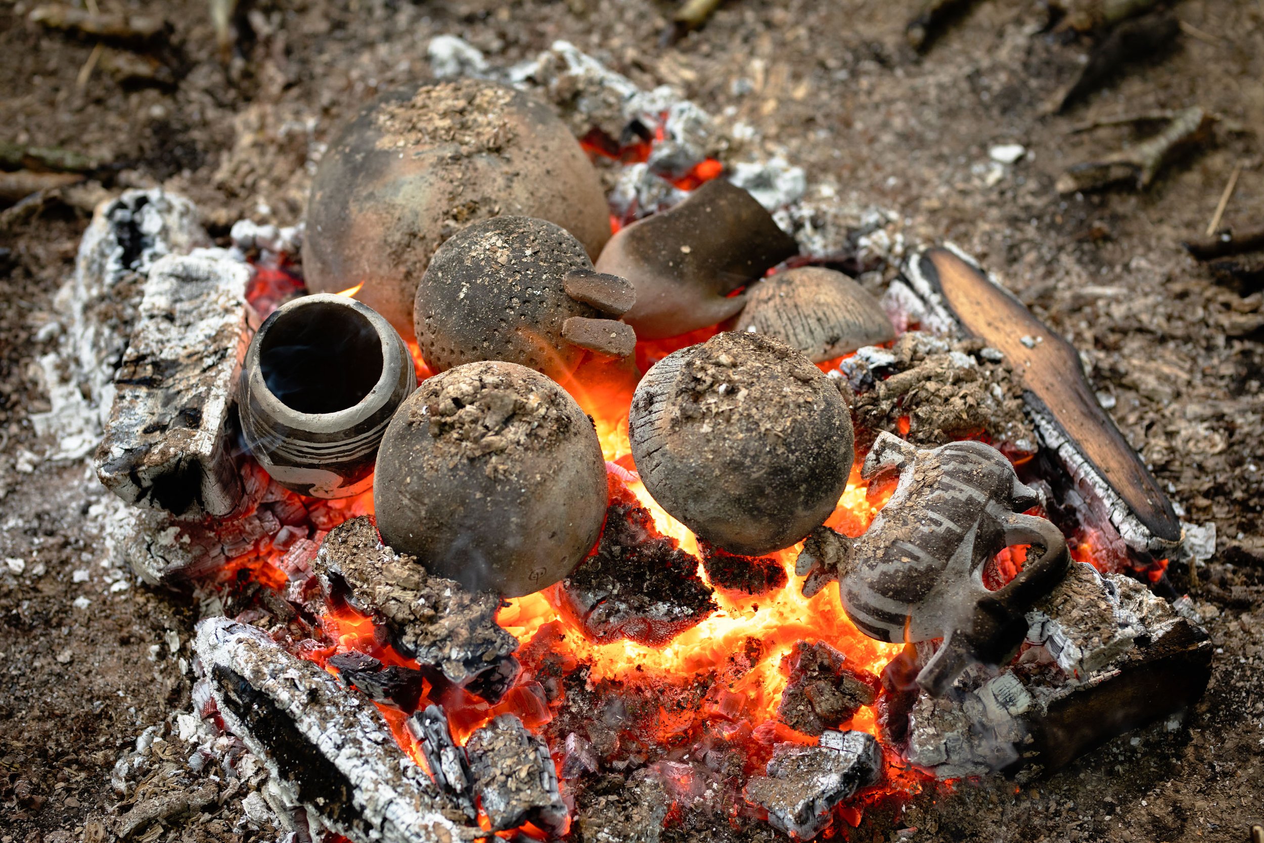Wild Pottery Baking in Open Fire
