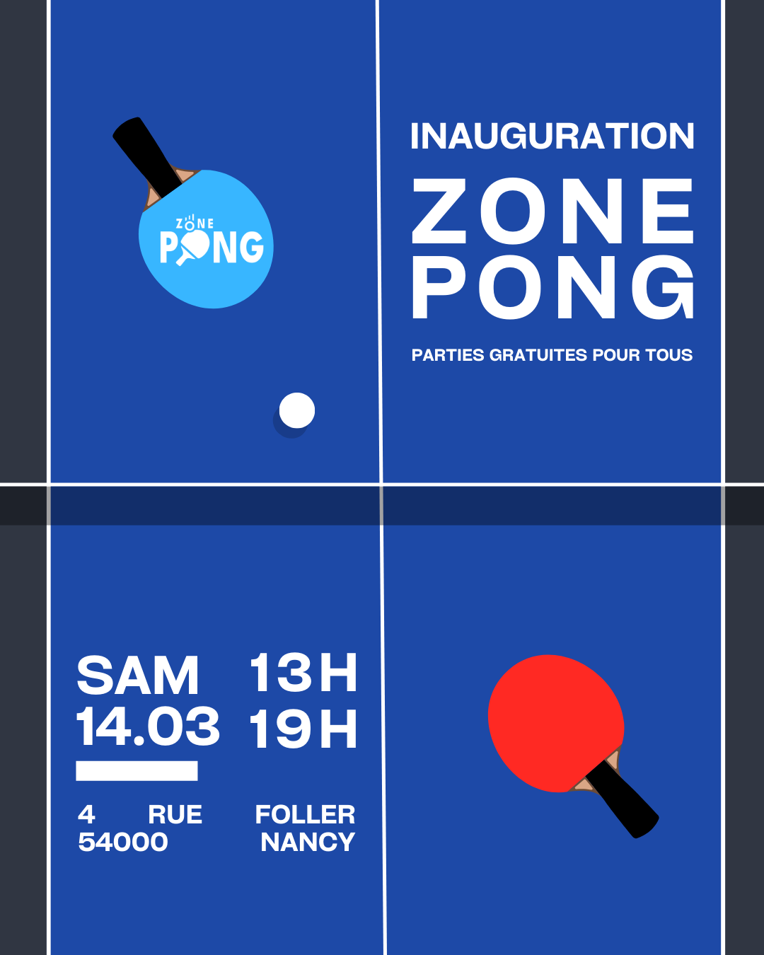 inauguration zone pong salle de ping-pong à nancy