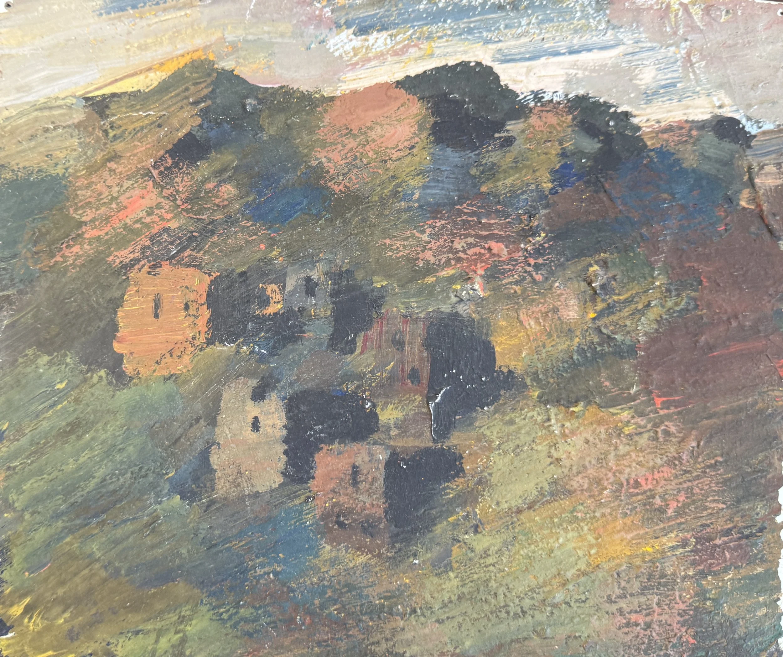 Tengiz Mirzashvili 'Landscape', tempera on board, 21 x 24.5 cm.