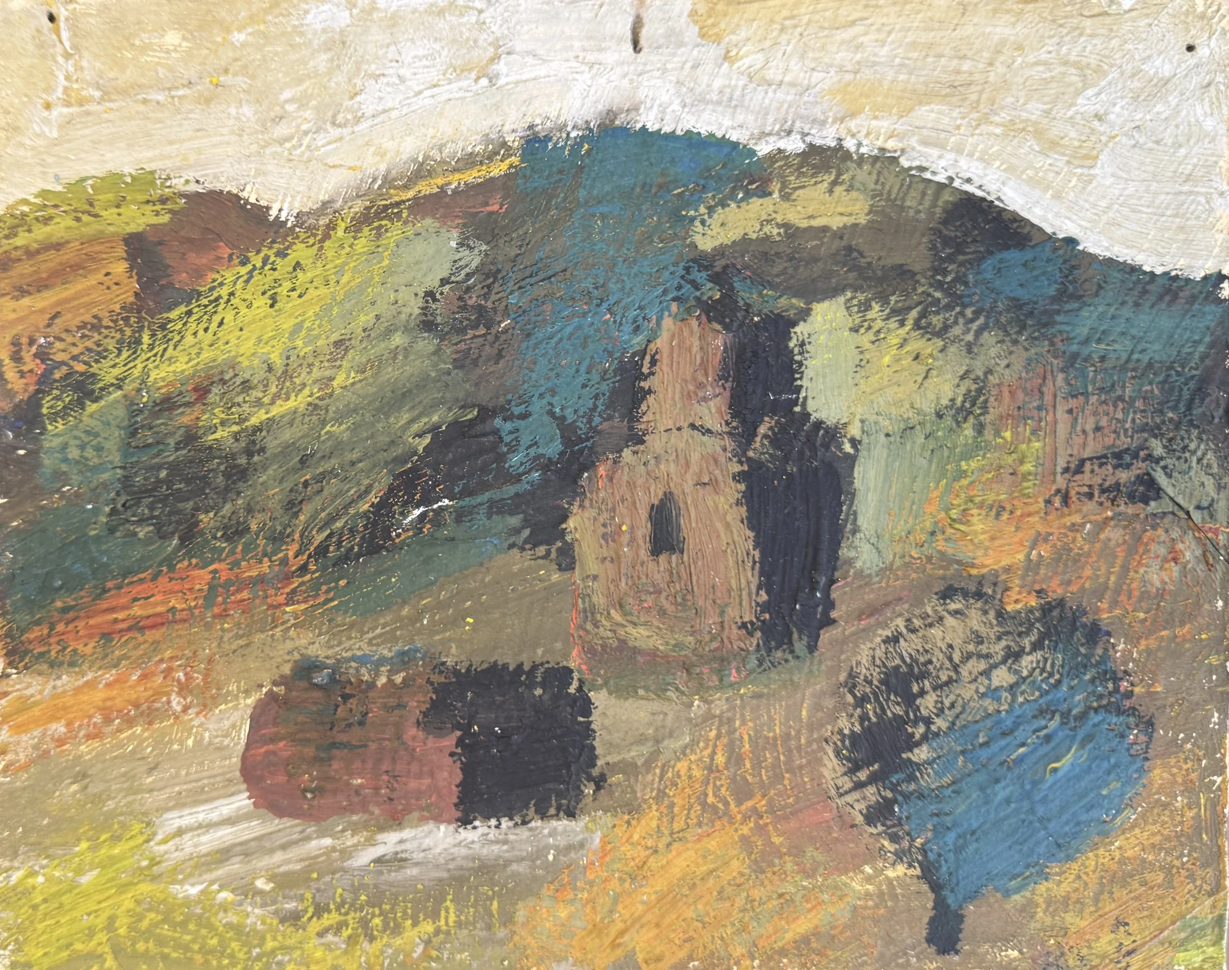 Tengiz Mirzashvili 'Landscape', tempera on board, 16 x 20 cm.