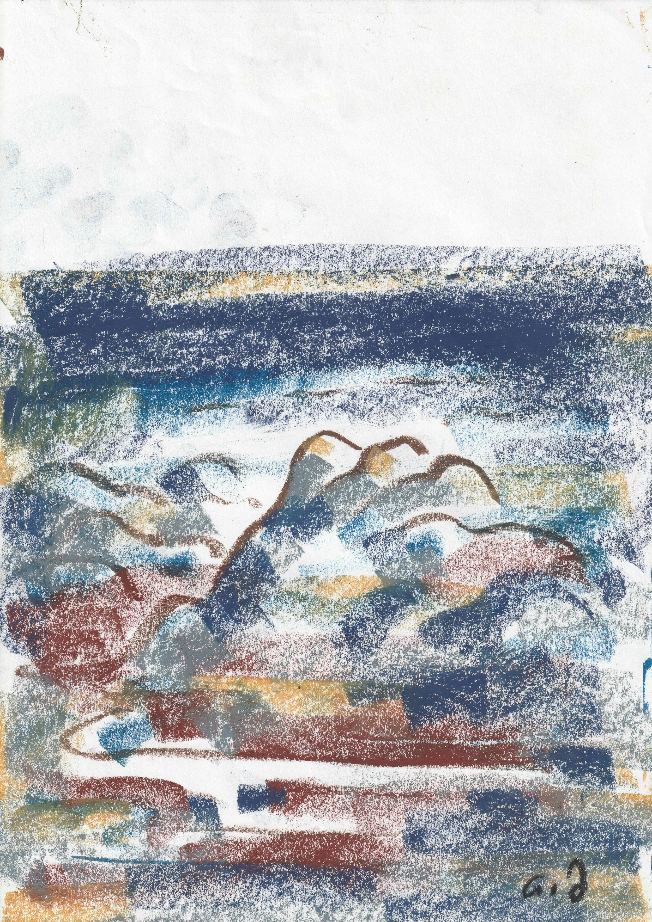 Tengiz Mirzashvili ‘Composition’ pastel on paper, 29,5 x 21 cm.